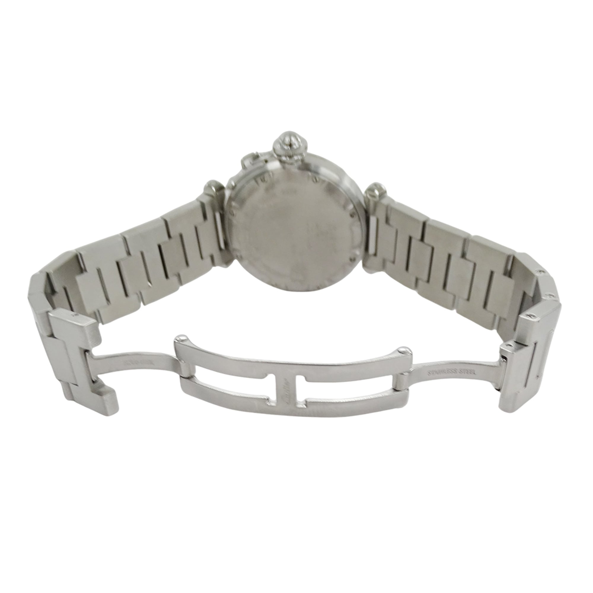Cartier Pasha C Date Automatic Watch for Boys, Stainless Steel (SS) W31074M7, Silver & White — Good