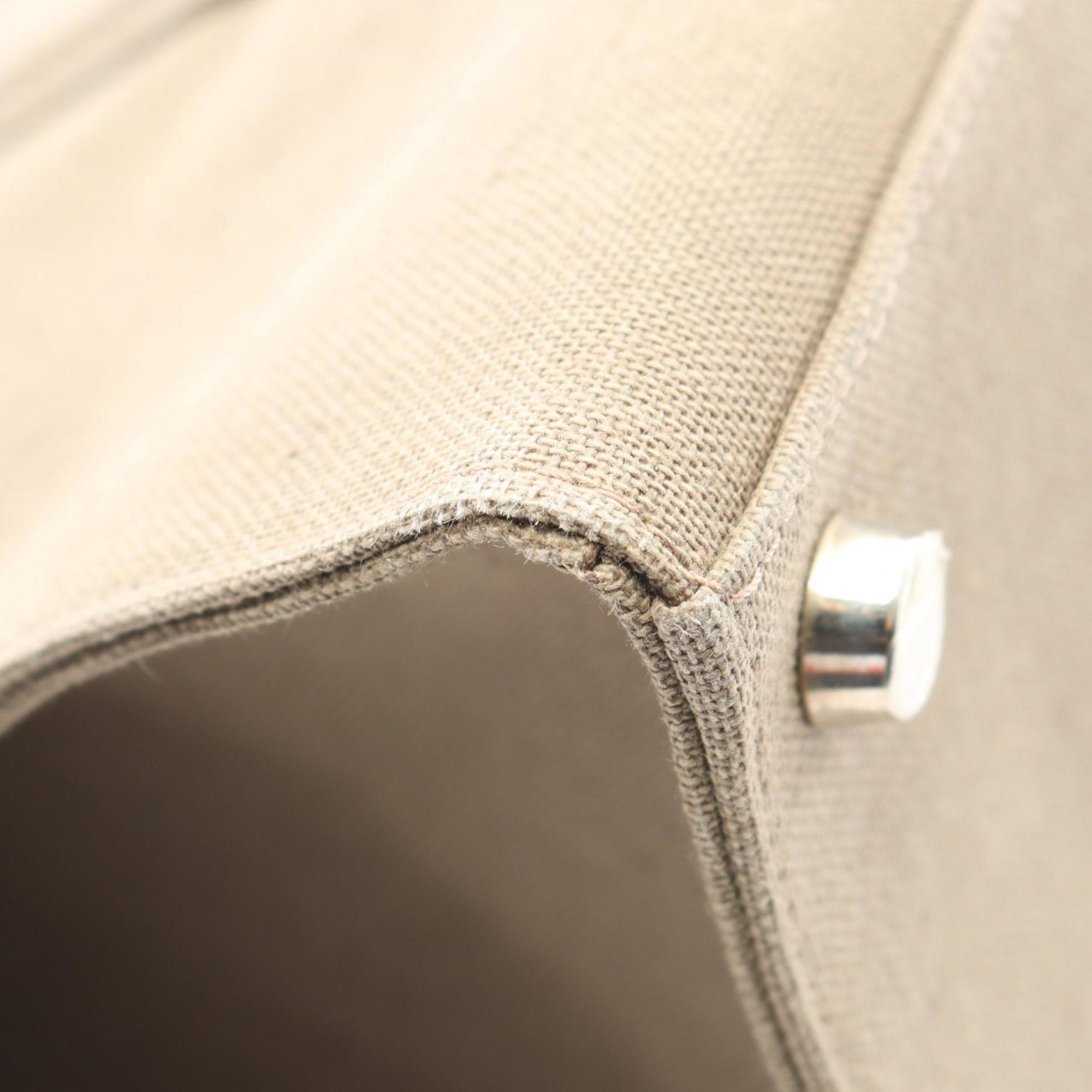 Fendi FF logo tote bag, canvas, women's, beige, 7VA558