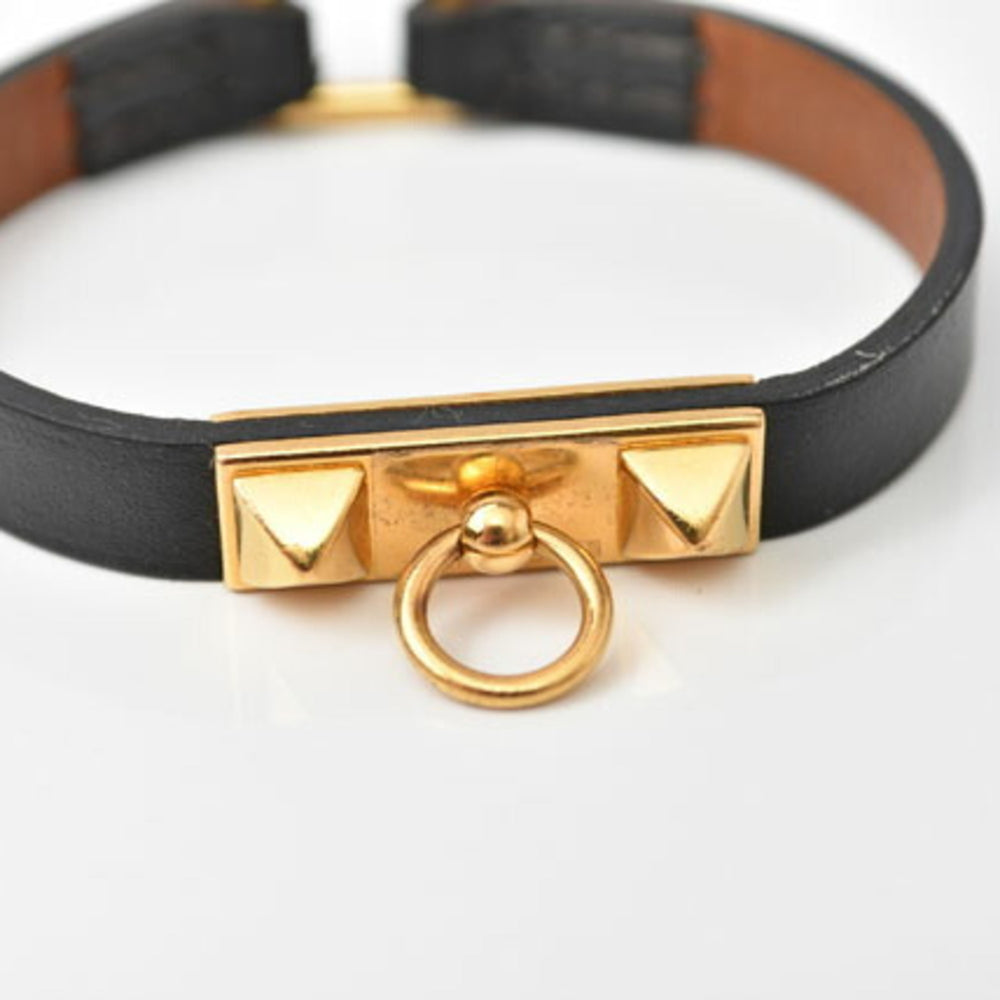 Hermes Bangle Bracelet HERMES Micro Rival Black Gold XS Size — Like New