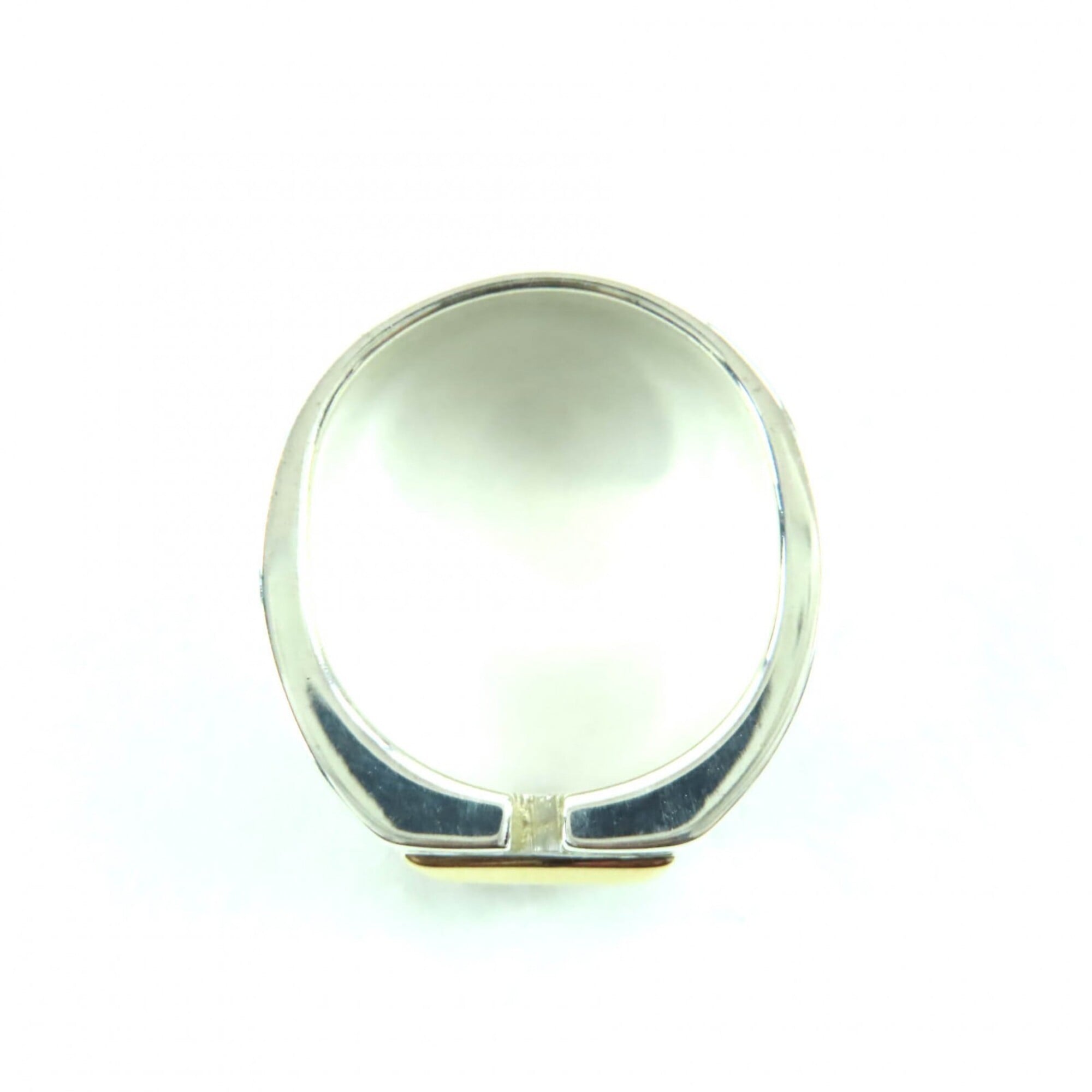 HERMES Vintage Bucket Ring, 925 Sterling Silver and 18K Gold, Size 50 (Japanese size equivalent), Weight: 7.58g, Women's — Like New