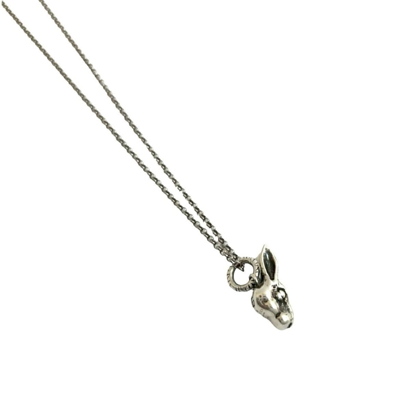 GUCCI Anger Forest Rabbit Head Necklace in Sterling Silver, Pendant, 59030