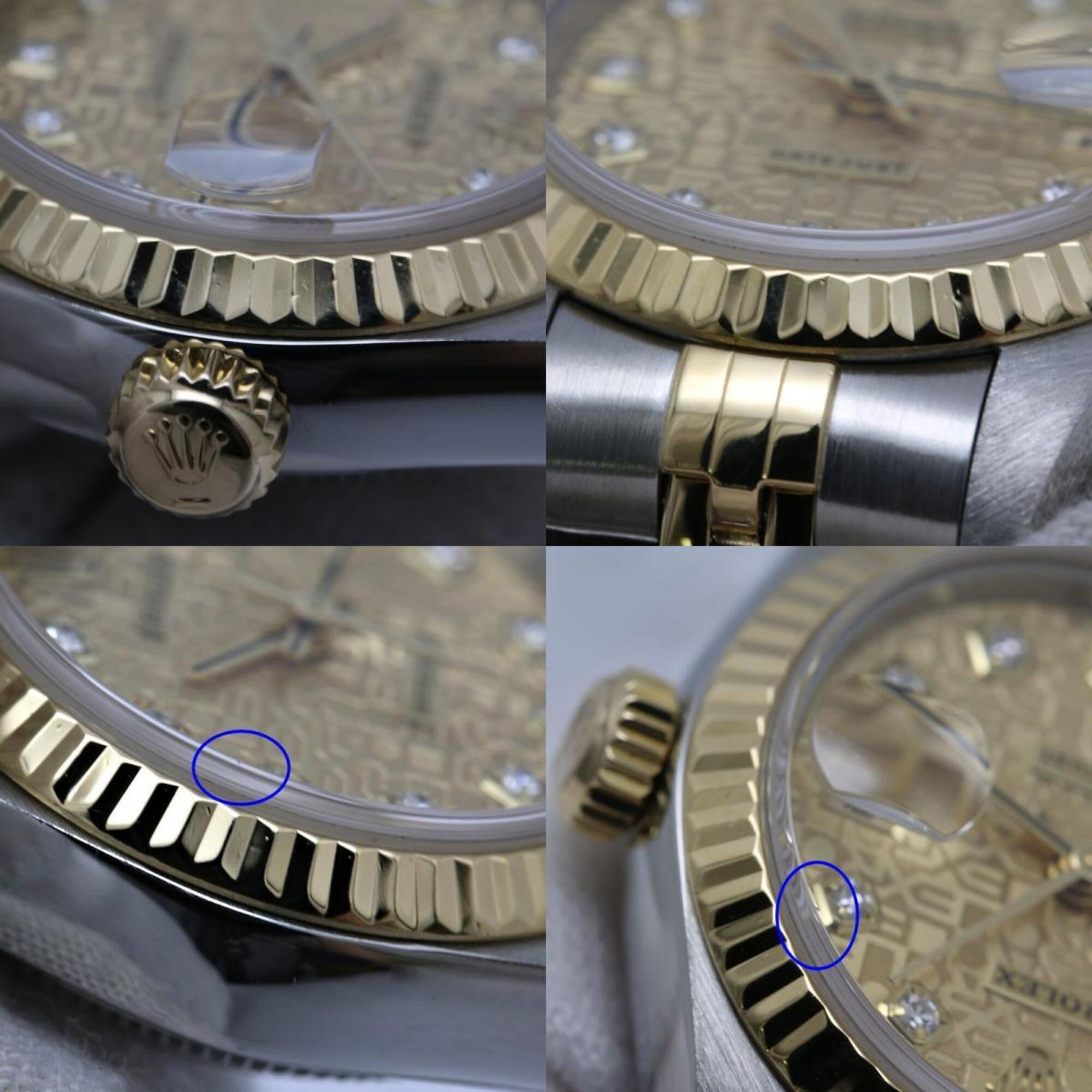 ROLEX Datejust 10P Diamond 79173G Women's Watch SSx18K Yellow Gold 40464 — Good