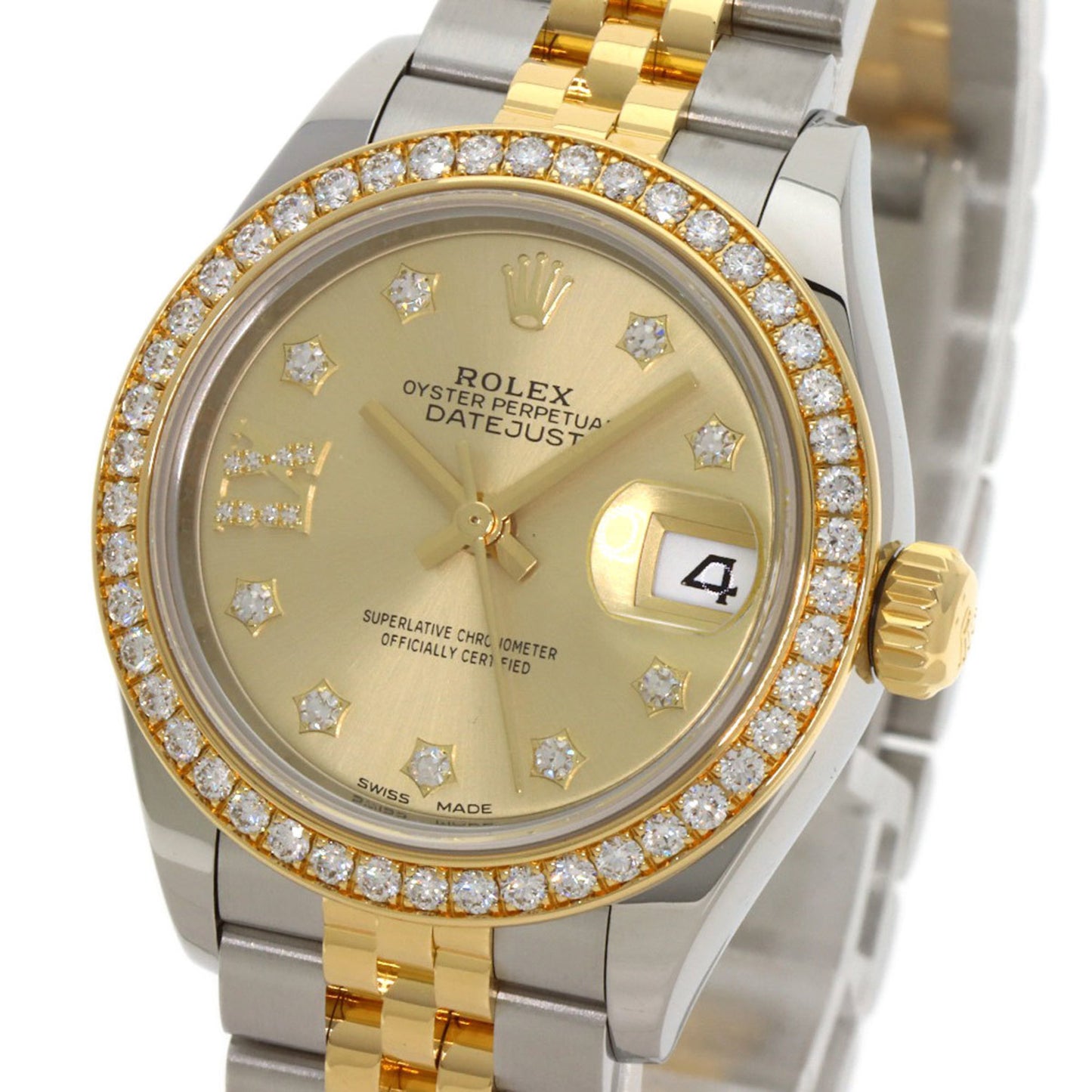 Rolex 279383RBR Datejust Star IX Diamond Bezel Watch in Stainless Steel/18K White Gold (18K Gold) for Women