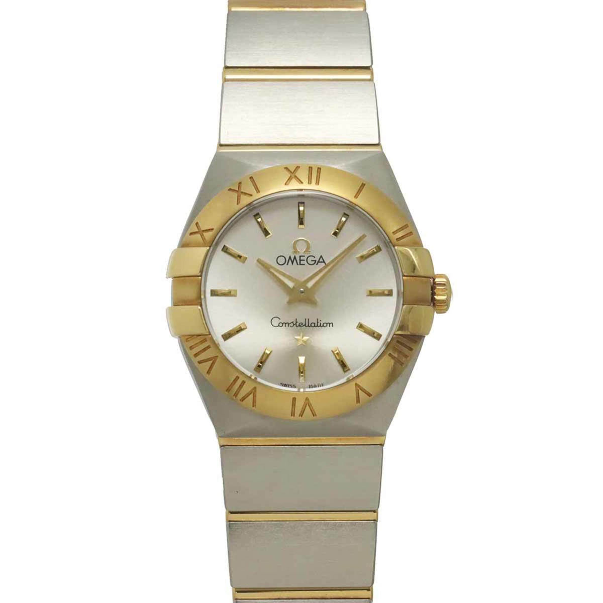 Omega Constellation Brushed Two-Tone 123 20 24 60 02 002 Women's Watch Silver 18K Yellow Gold Quartz — Very Good