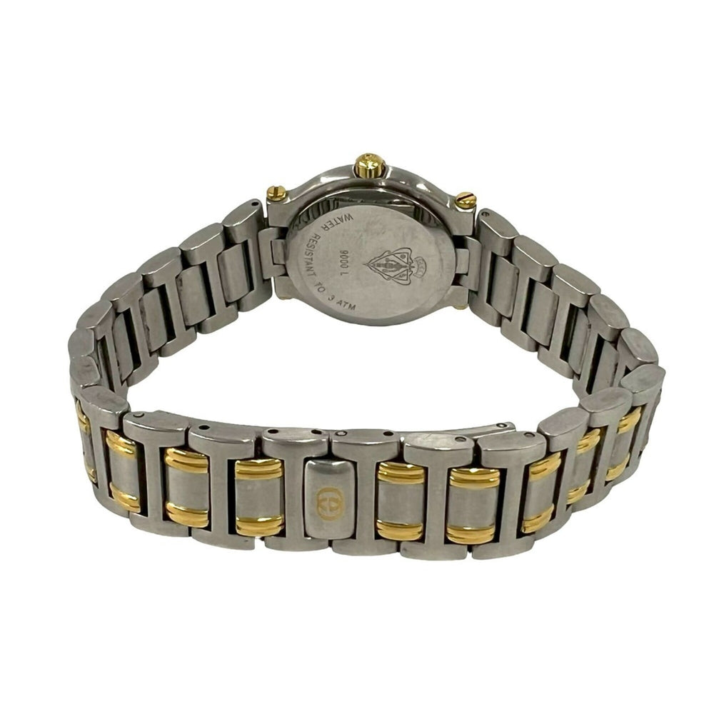 GUCCI 9000L Logo Engraved Stainless Steel Quartz Wristwatch, Silver/Gold, 37789 — Good