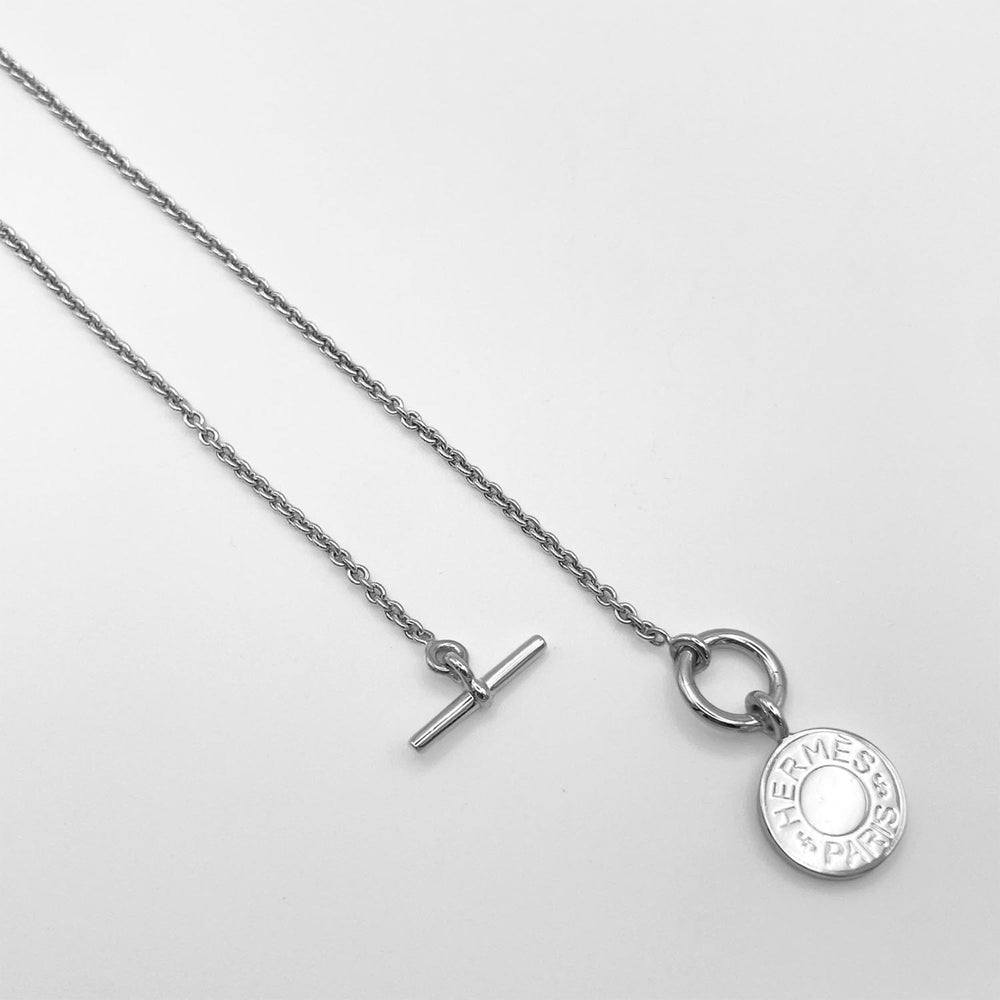 HERMES Amulette Sellier Clou de Selle Necklace Pendant Toggle SV925 Men's Women's — Like New