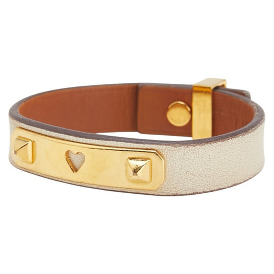 Hermes Hermès Asdecourt Bracelet in Off-White Gold with Swift Leather Plated for Women