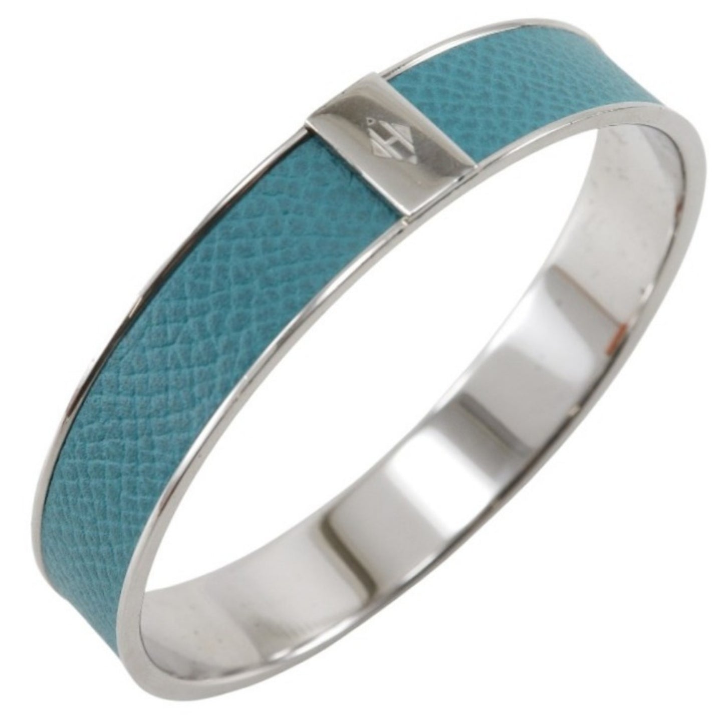 Hermes HERMES KAWAII Bangle x Veau Epsom Blue Paon Silver/Blue Approx. 27.3g Cute Women's