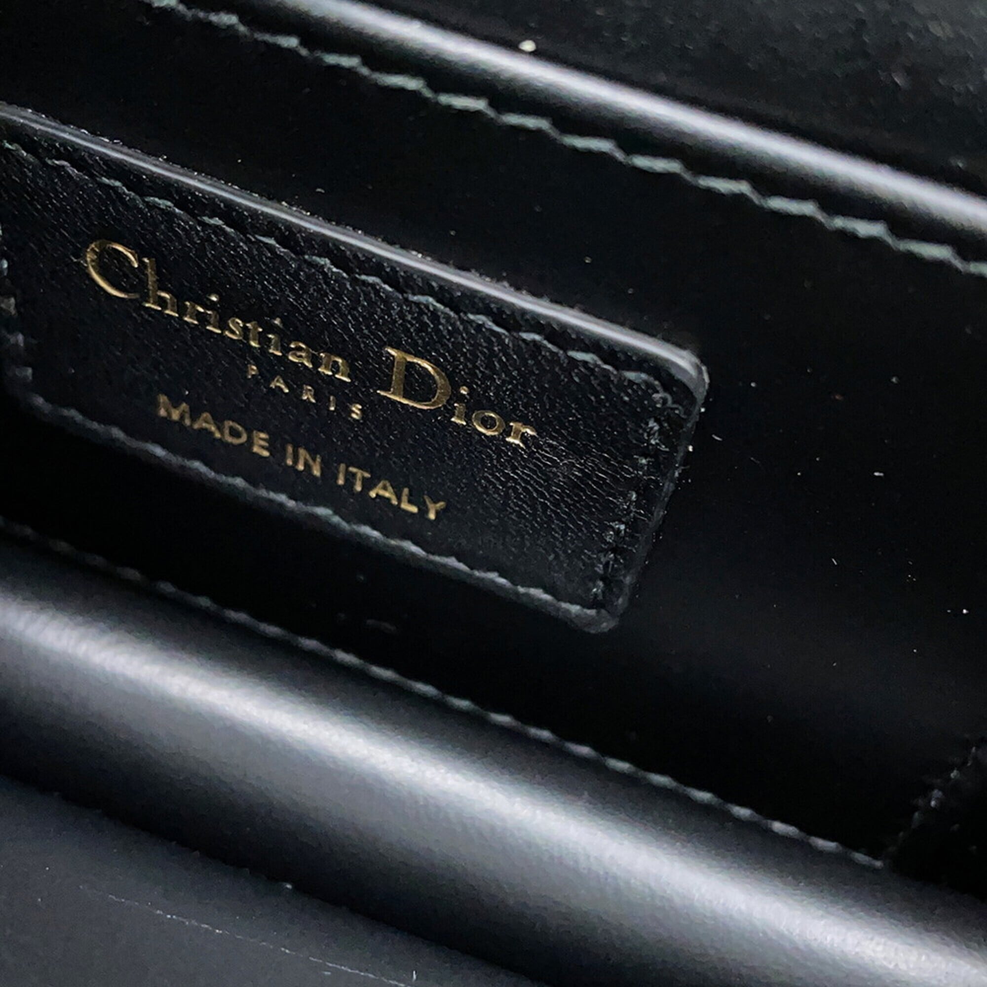 Christian Dior Macro Cannage Ange Mini Calf Leather Handbag M4401UNMZ 2-way Black — Like New