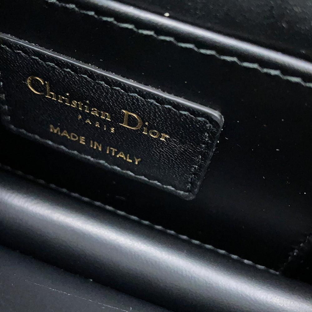 Christian Dior Macro Cannage Ange Mini Calf Leather Handbag M4401UNMZ 2-way Black — Like New