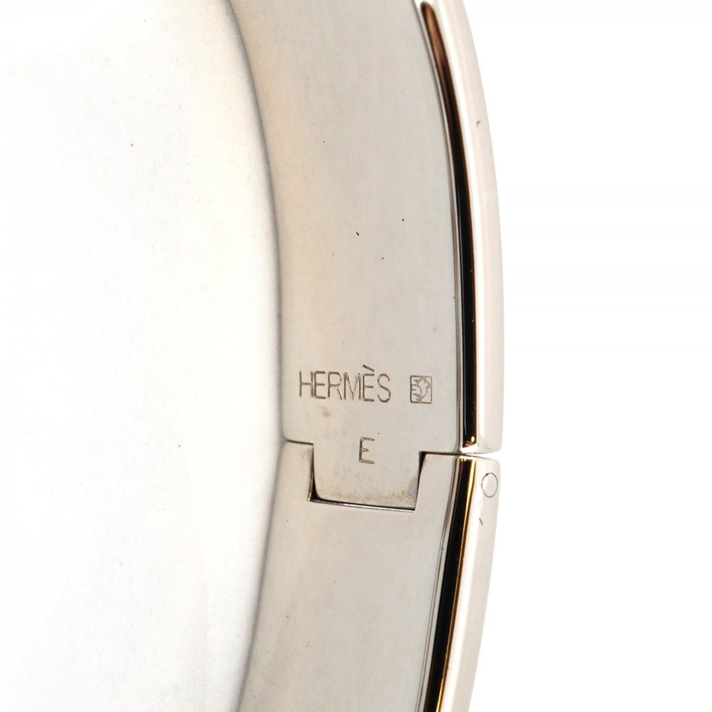 Hermes Click-Clack PM Bangle, Metal, Silver, Red, Women's, P1793533