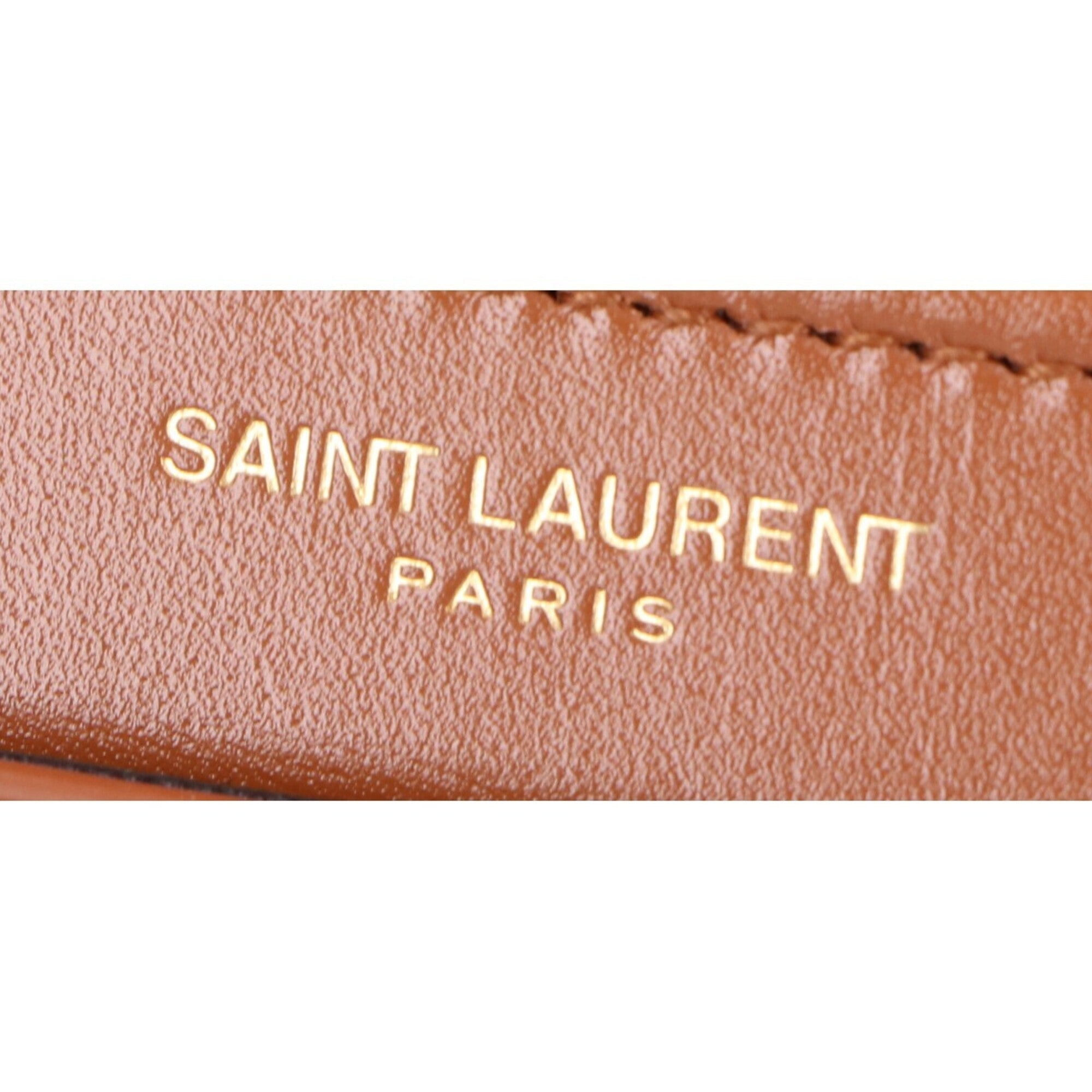Yves Saint Laurent SAINT LAURENT PARIS 634305 Canvas x Leather Solferino Medium Flap Shoulder Bag, Natural Brown, Gold Hardware, Women's — Like New