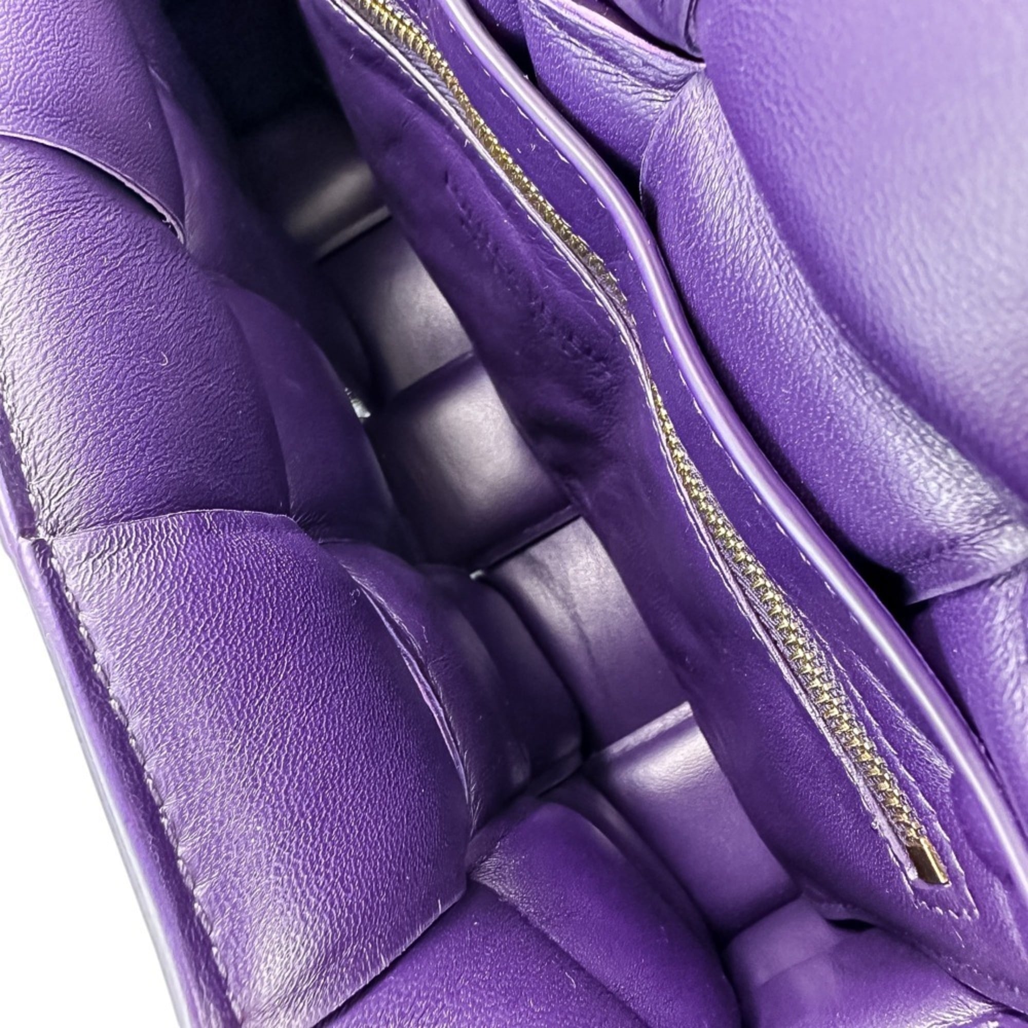 Bottega Veneta Padded Cassette Intrecciato Shoulder Bag 591970 Purple Women's — Like New