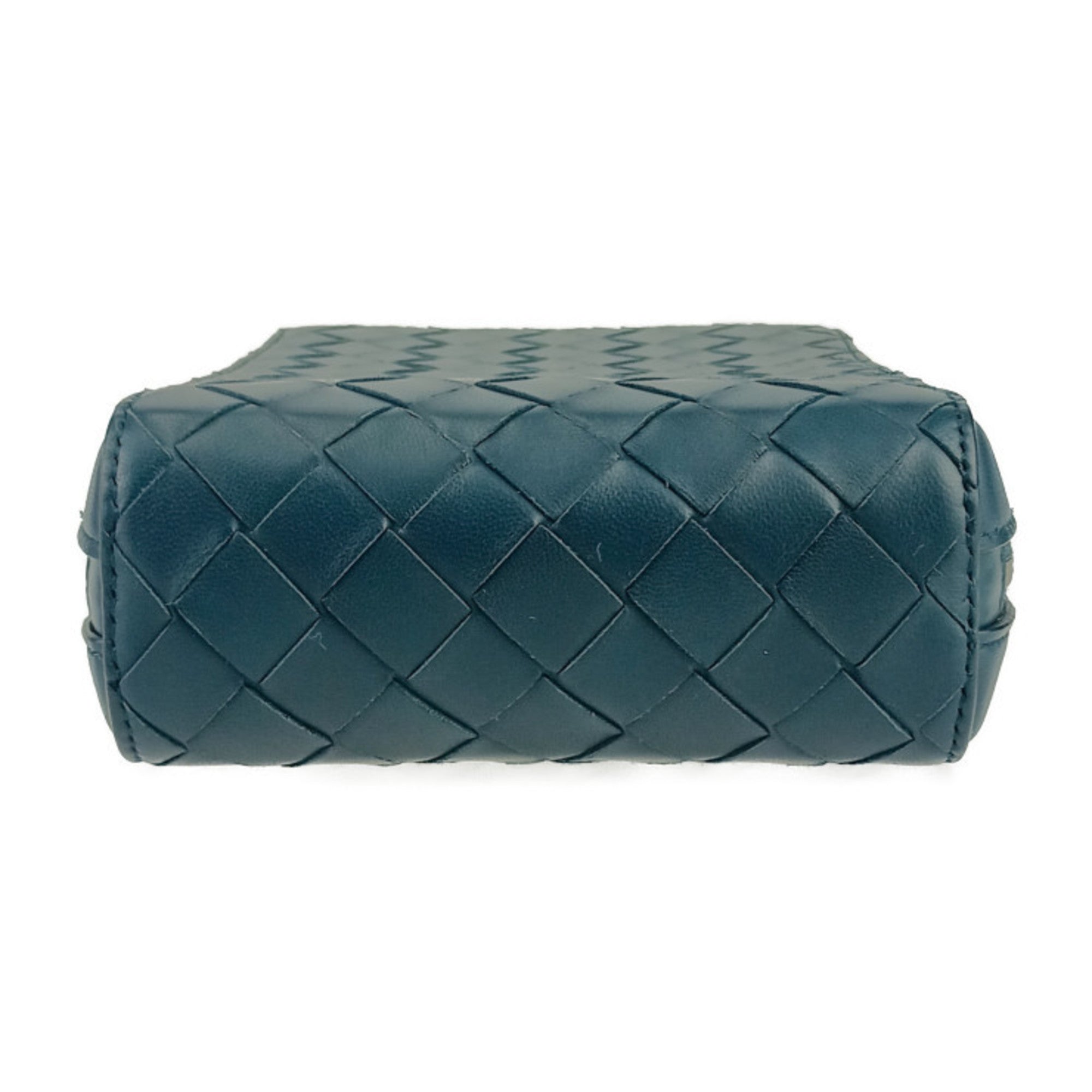 BOTTEGA VENETA Intrecciato Small The Valve Shoulder/Crossbody Bag 592692 VO0BI Blue Leather for Men and Women — Like New