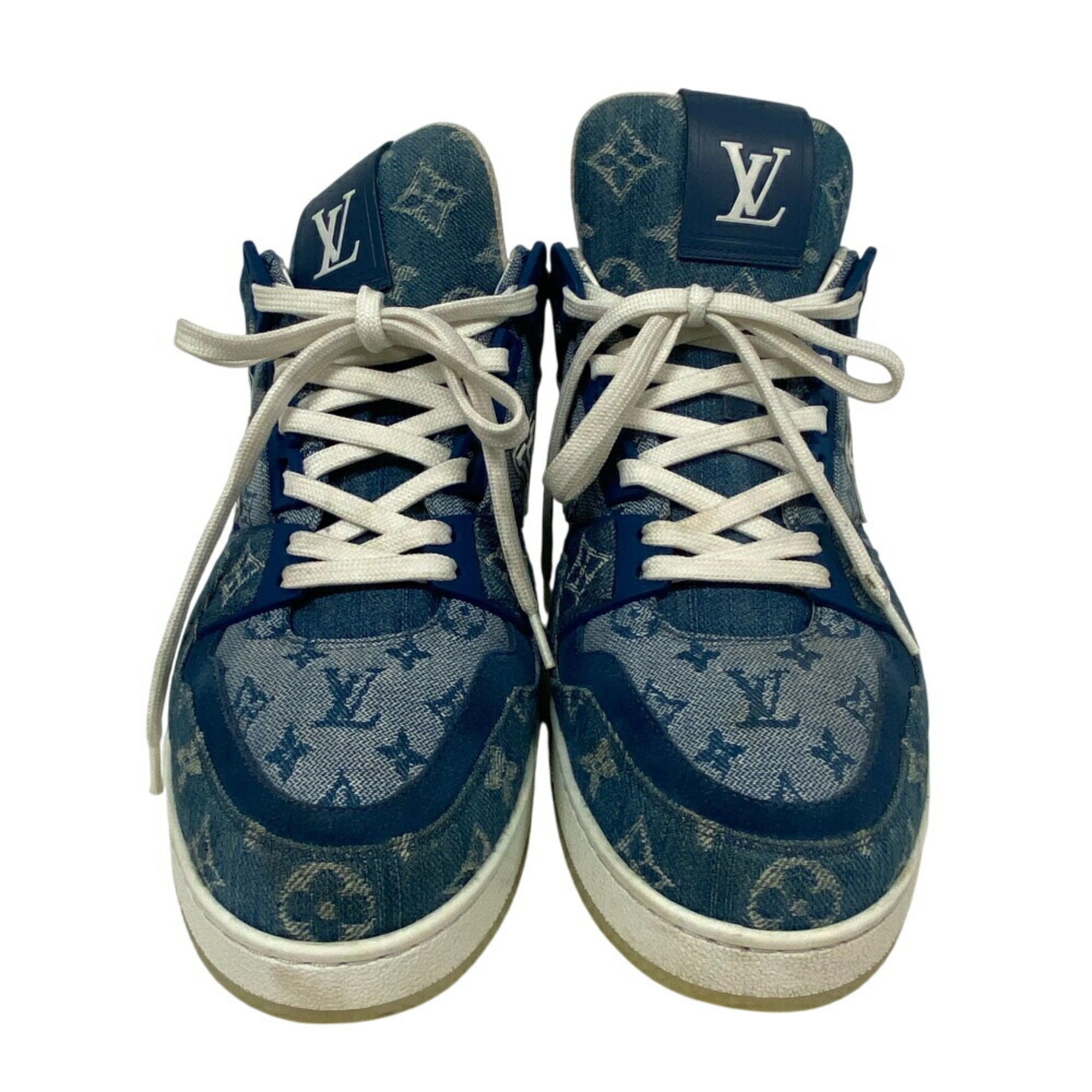 LOUIS VUITTON FD0270 Monogram Denim Sneakers Blue Men's
