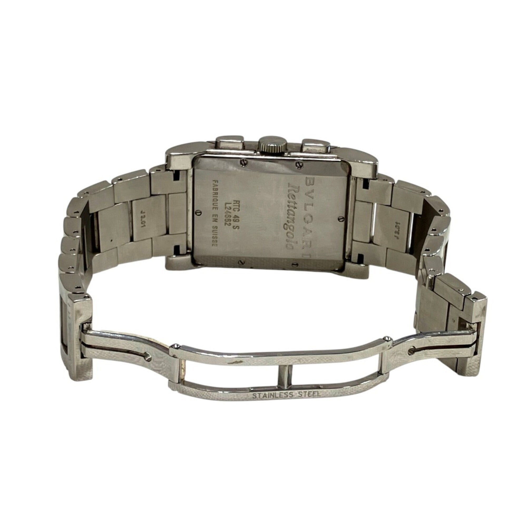 Bulgari BVLGARI Rettangolo watch, total weight 121g, stainless steel, quartz movement, silver dial, RTC49S — Good