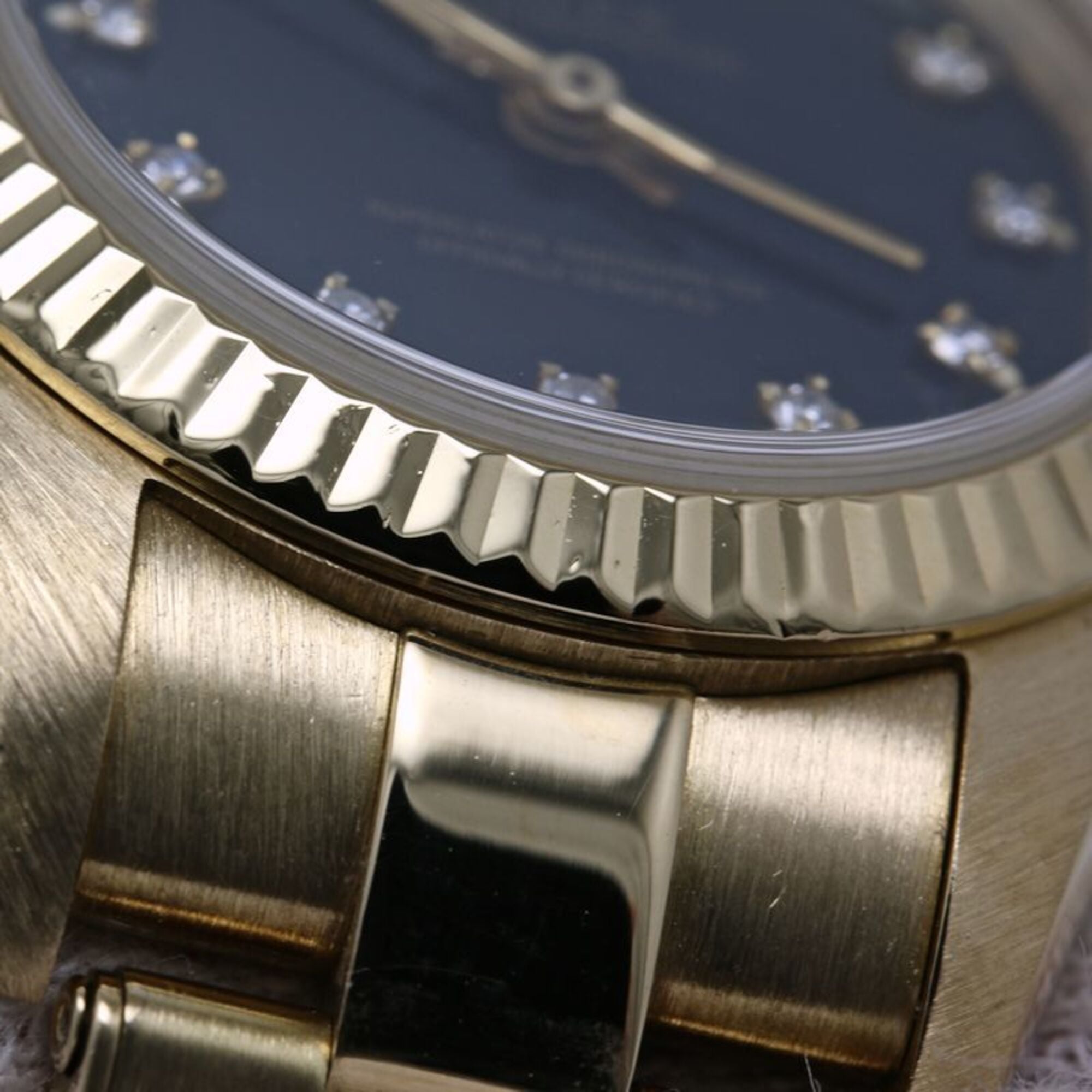 ROLEX Oyster Perpetual 11P Diamond 67198G Women's Watch 18K Yellow Gold 40582 — Good