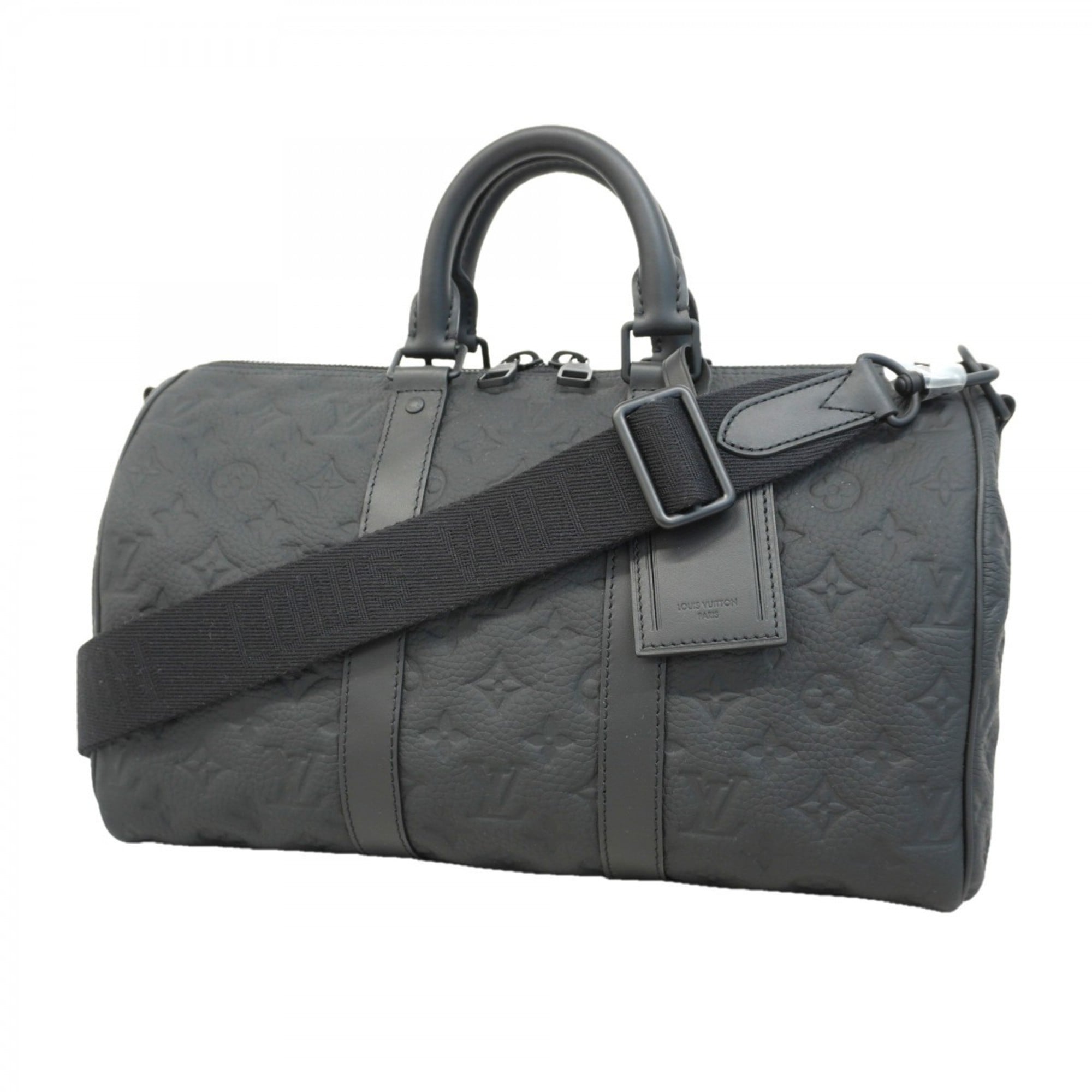 Louis Vuitton Taurillon Keepall Bandouliere 35 Boston Bag M22765 Black Men's