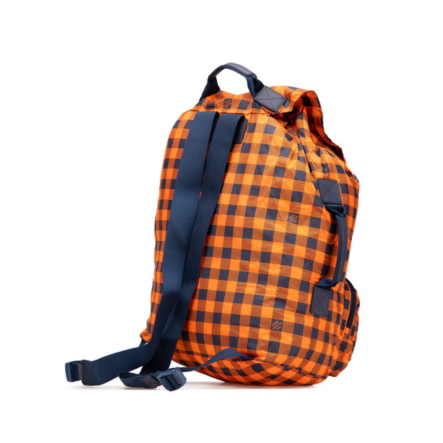 Louis Vuitton Damier Aventure Backpack N41188 Orange Navy Nylon Leather Women's LOUIS VUITTON