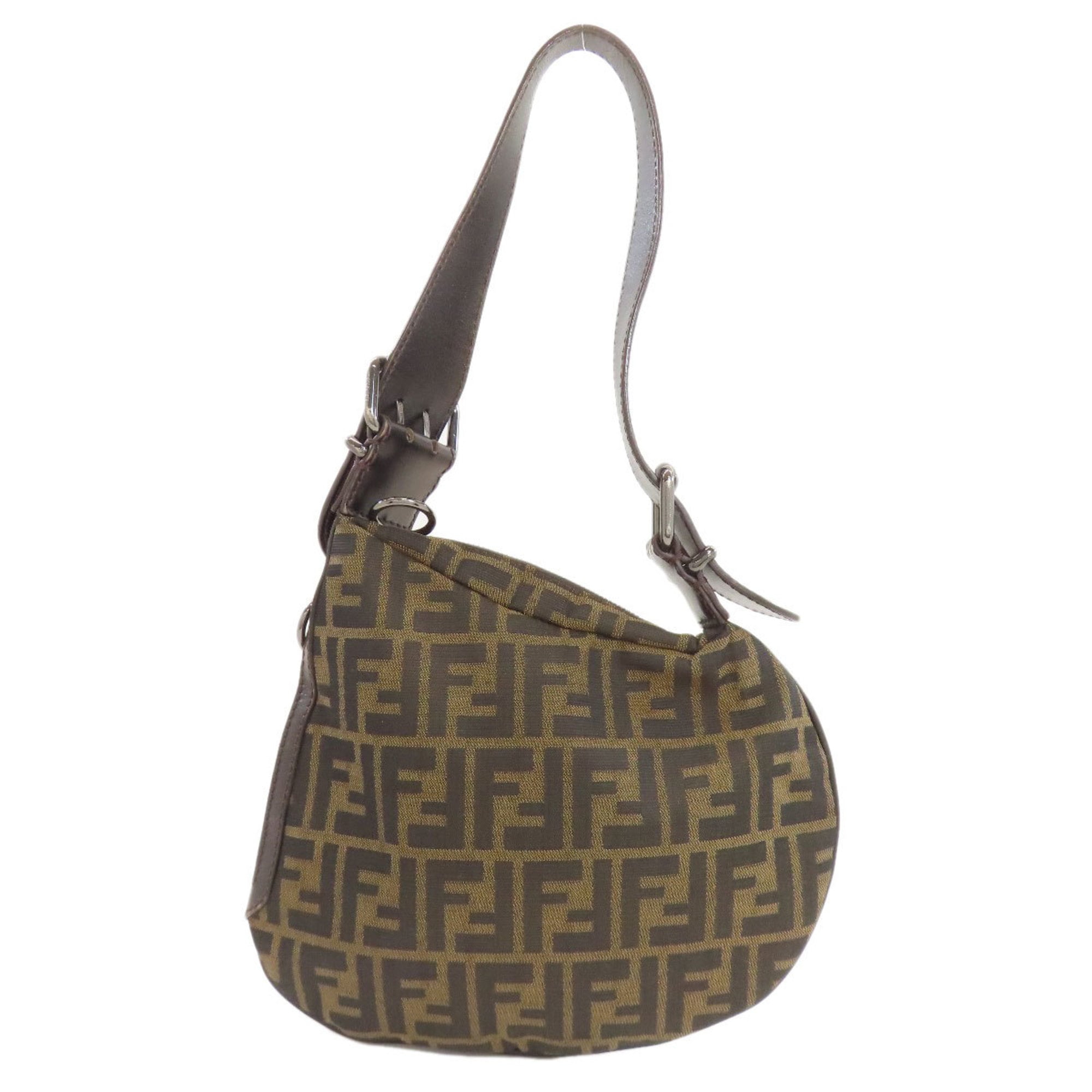 Fendi One-Shoulder Zucca Pattern Canvas Shoulder Bag for Women