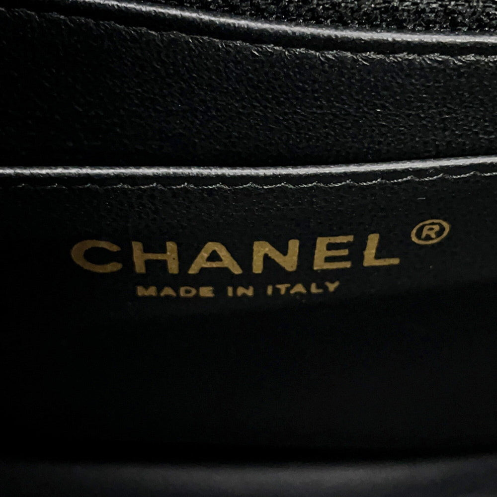 Chanel Chain Shoulder Bag Matelassé Coco Mark Caviar Skin Mini A35200 CHANEL Black Handbag Women's — Like New