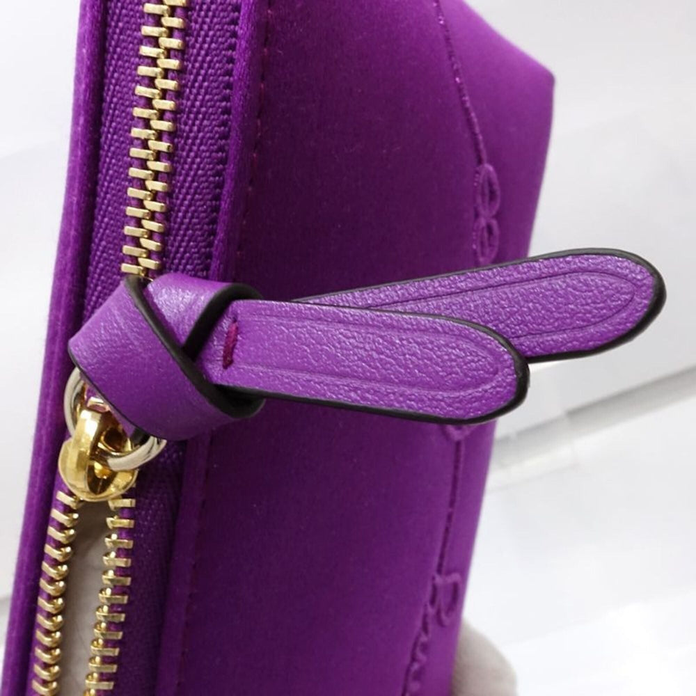 JIMMY CHOO Raina Pouch Bag, Logo, Satin, Purple, Women's, 182030 — Like New