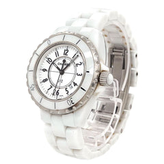 Chanel J12 33mm H0968 Women's Watch, Date Display, White Ceramic Quartz Watch — Very Good