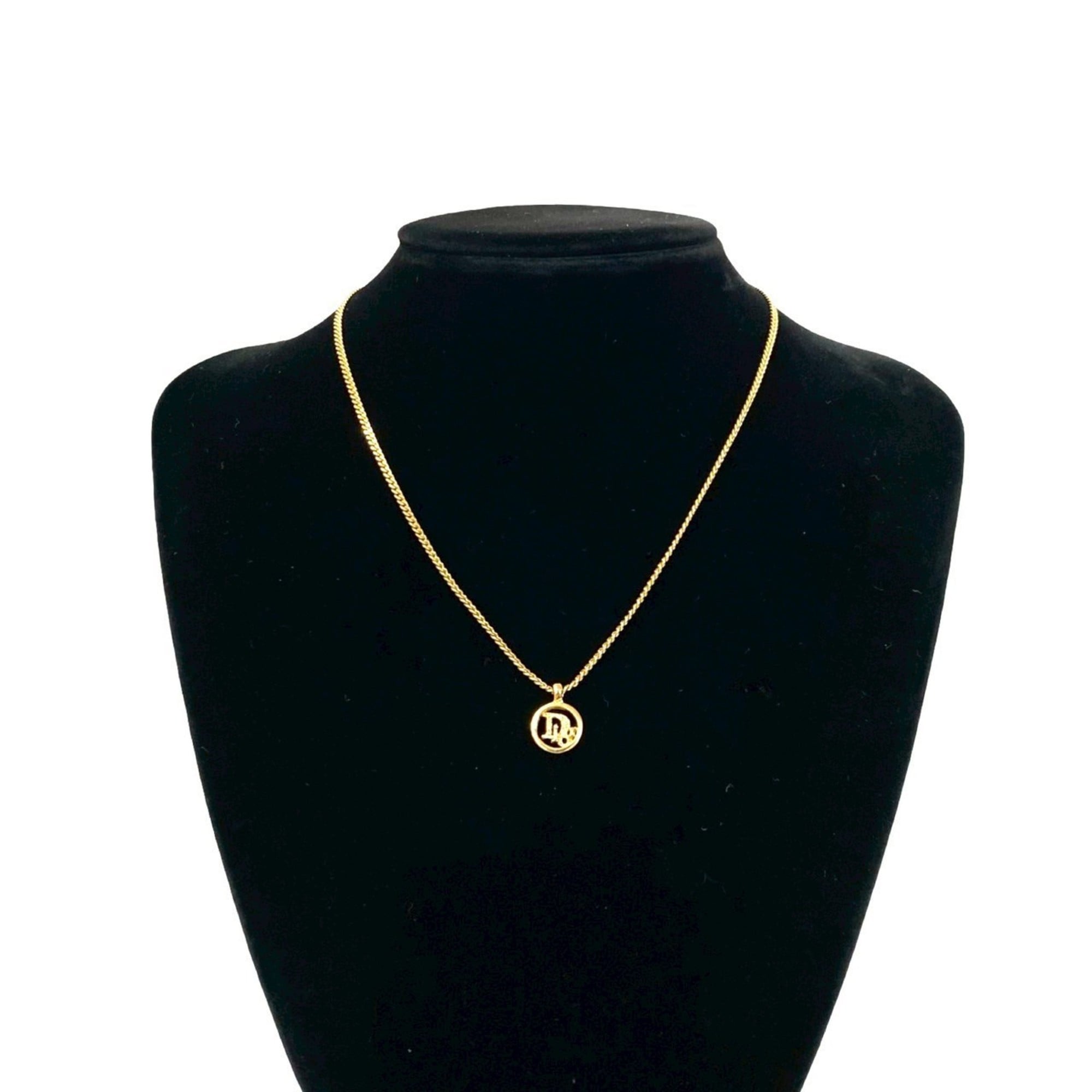 Christian Dior GP Necklace Pendant Choker Gold 75881