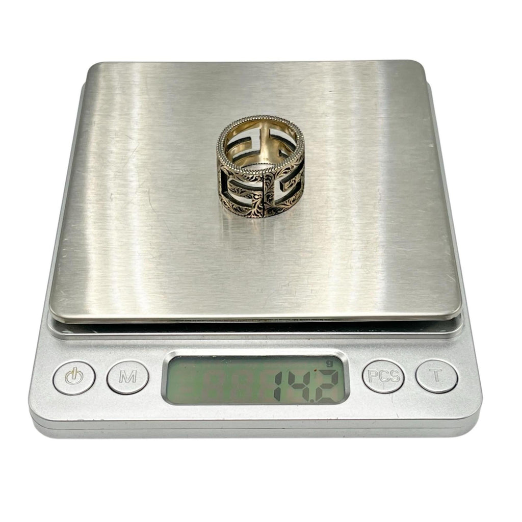 Gucci Square G Arabesque Ring in Sterling Silver for Men