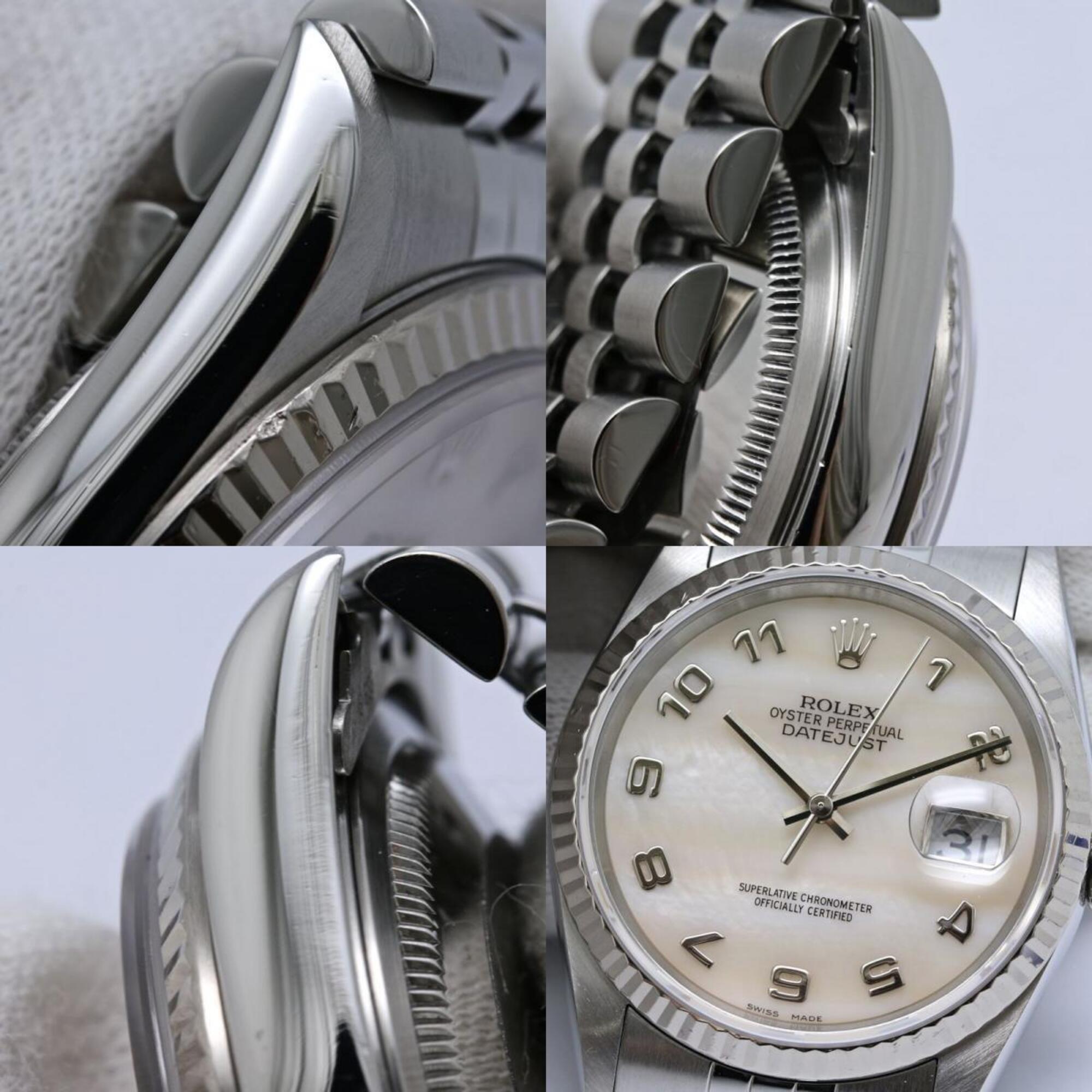 ROLEX Datejust Shell Arabic 16234NA Men's Watch SSx18KWG 40457 — Good