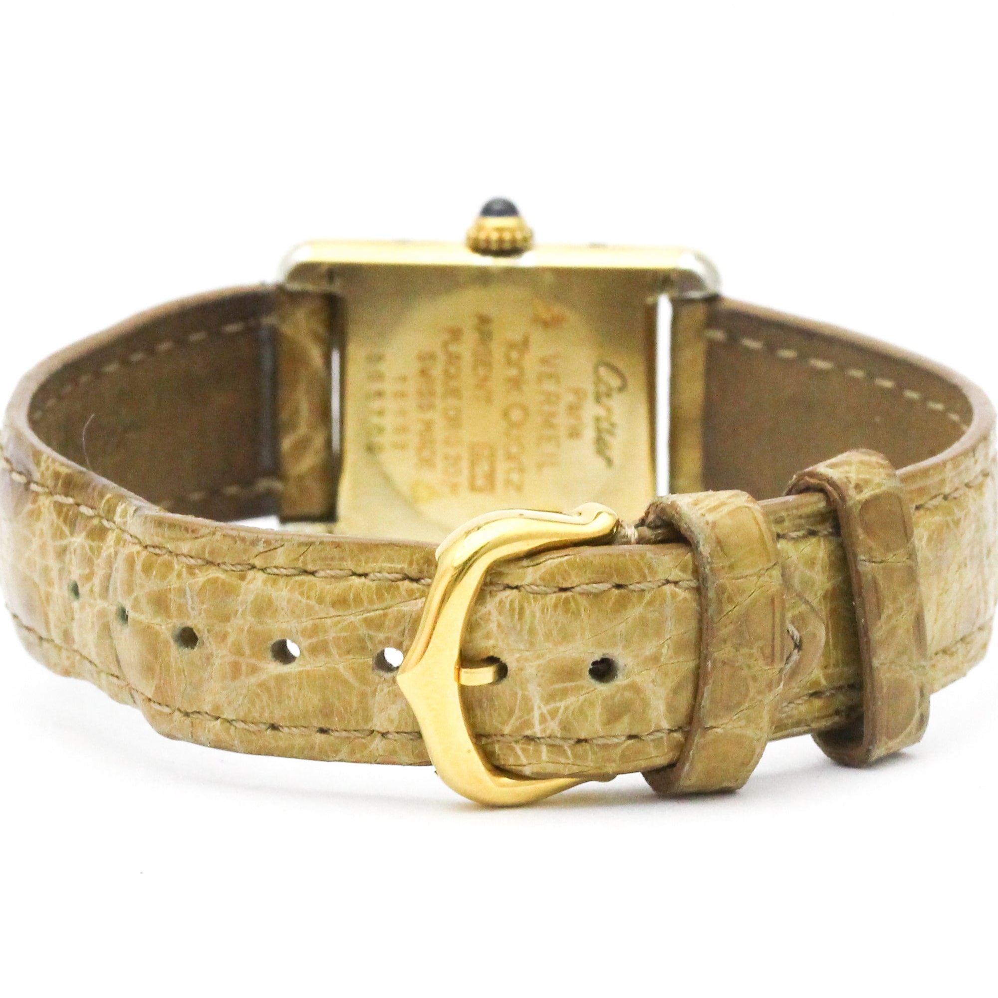 CARTIER Must Tank Vermeil Gold Plated Quartz Ladies Watch 5057001 — Good