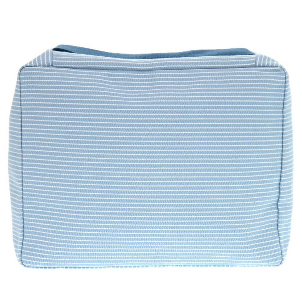 Hermes Like new Hermès Cabriole To-Go MM cotton pouch in white and blue. 1009 — Like New