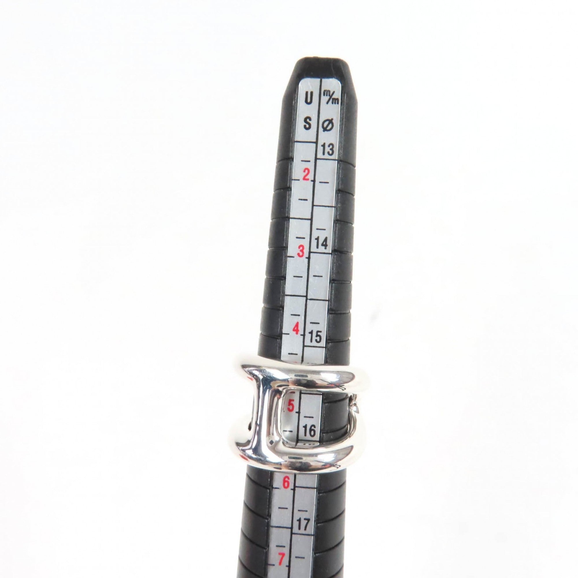 HERMES Osmoz GM Ring, AG925 Silver, Size 50, Approximately Japanese Size, Includes Box, Made in Italy, Weight 14.9g, Women's — Like New