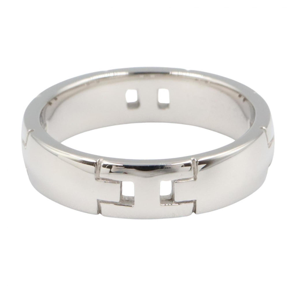 Hermes Hercules Ring, 18K White Gold (18KWG), Women's, Silver Tone — Like New