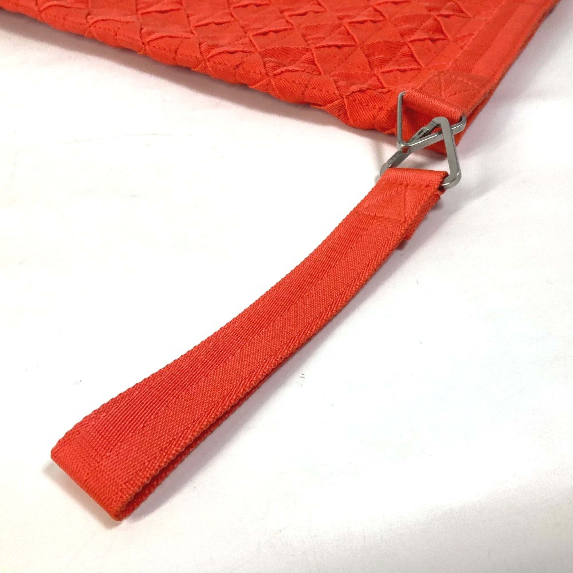 BOTTEGA VENETA 667060 Intrecciato Bag pouch with strap Clutch bag Orange — Like New