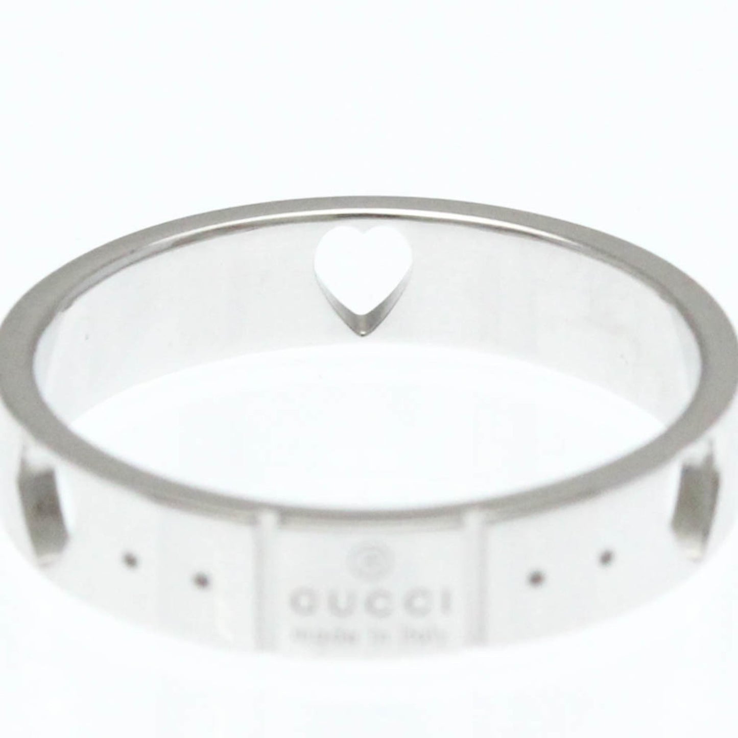 Gucci Icon Heart Ring White Gold (18K) Fashion No Stone Band Ring Silver