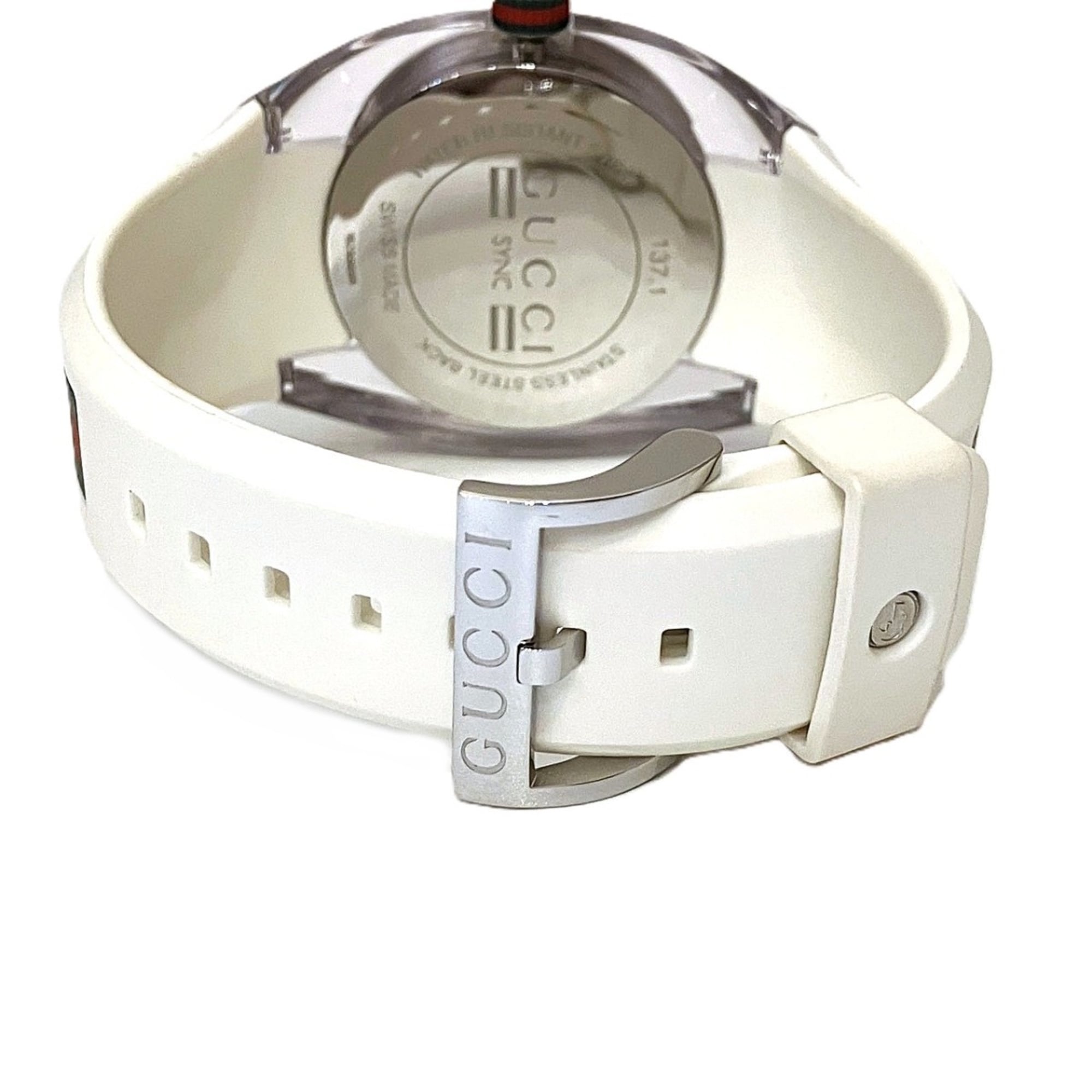 Gucci Sync Watch, Sherry, Total Weight 77.8g, Stainless Steel, Rubber Strap, Quartz Movement, Silver Dial, 137.1 — Good