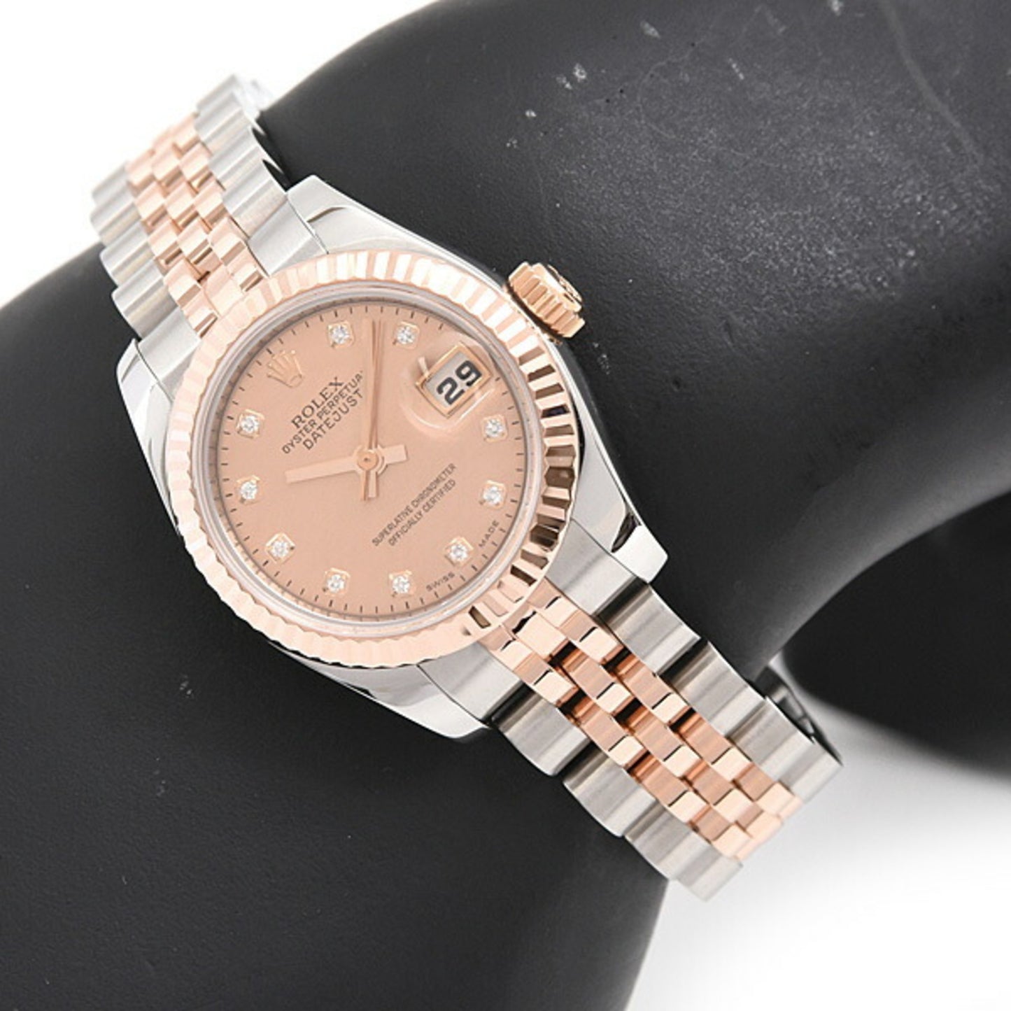 Rolex Watch Ladies Datejust 10P Diamond D Series Automatic Gold Dust Shell Dial SS x PG ROLEX 179171NG