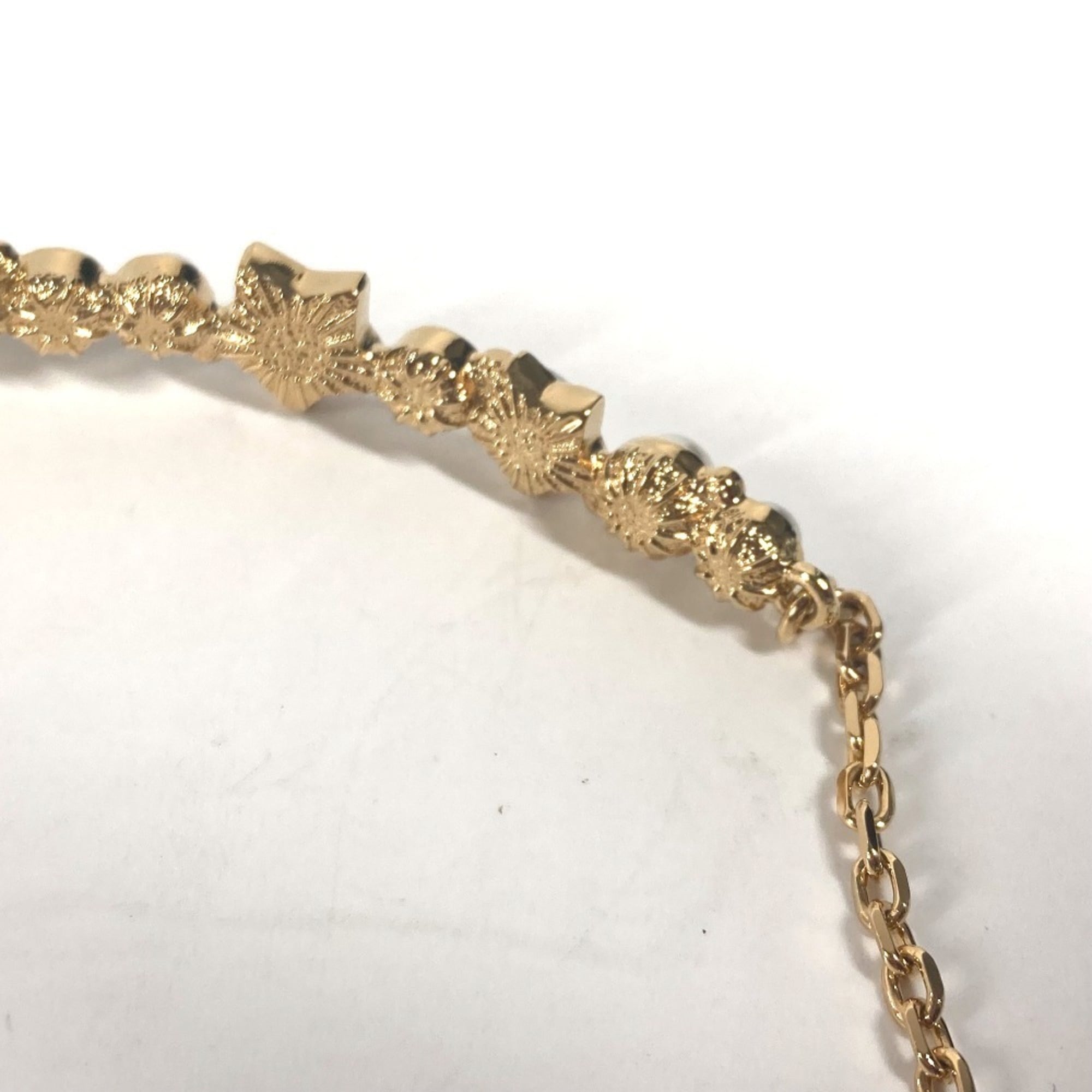 CHANEL B24C CC Coco Mark Star Chain Choker Rhinestone Necklace Metal Women's Gold G-240925-27 — New - Store Return
