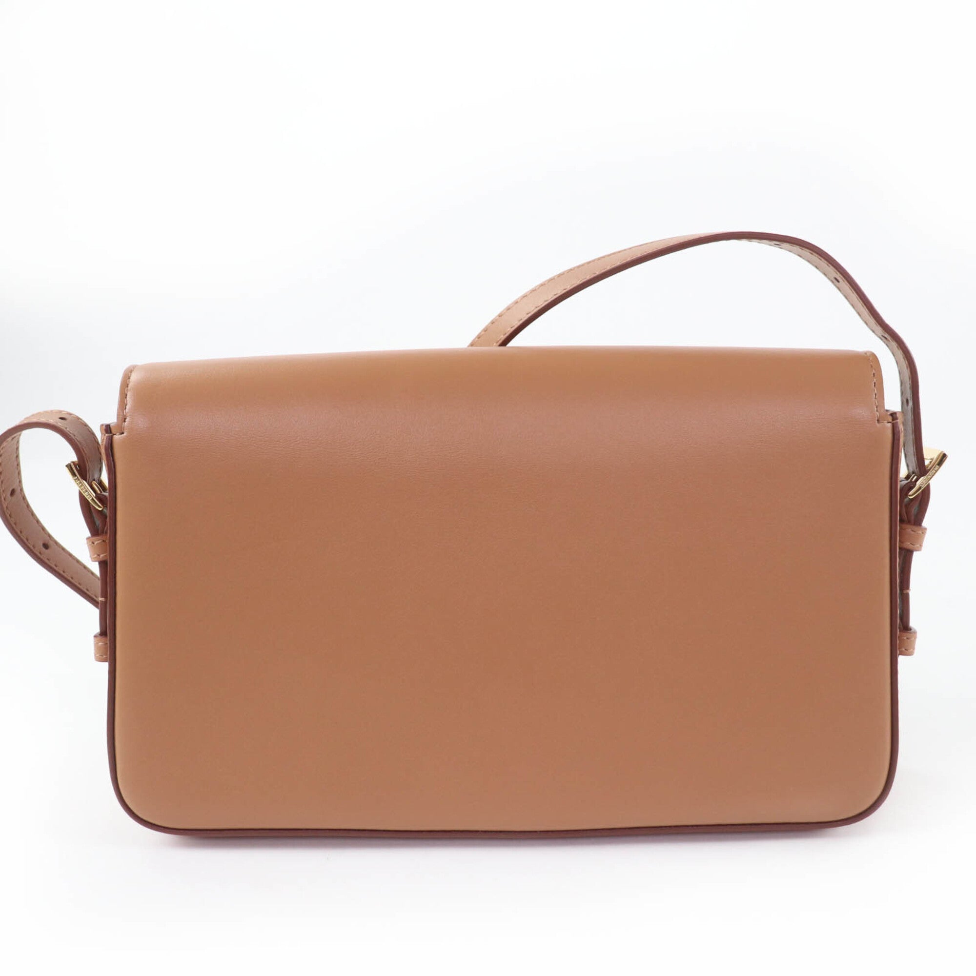 BURBERRY Grace logo leather shoulder bag, brown, with dust made in Italy, women's — Like New