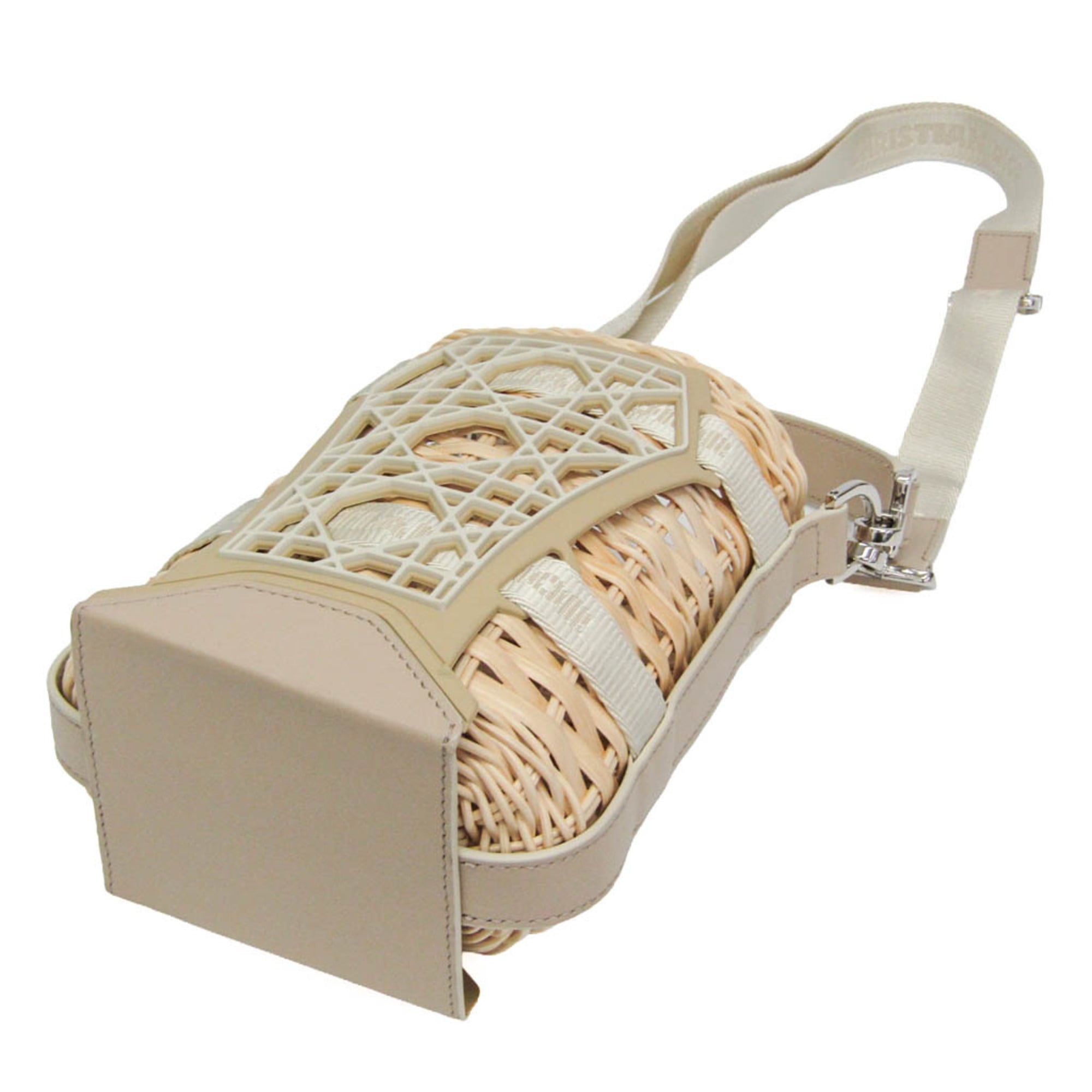 Christian Dior Sahara Basket Bag Women's Rattan,Leather Shoulder Bag Beige — Like New