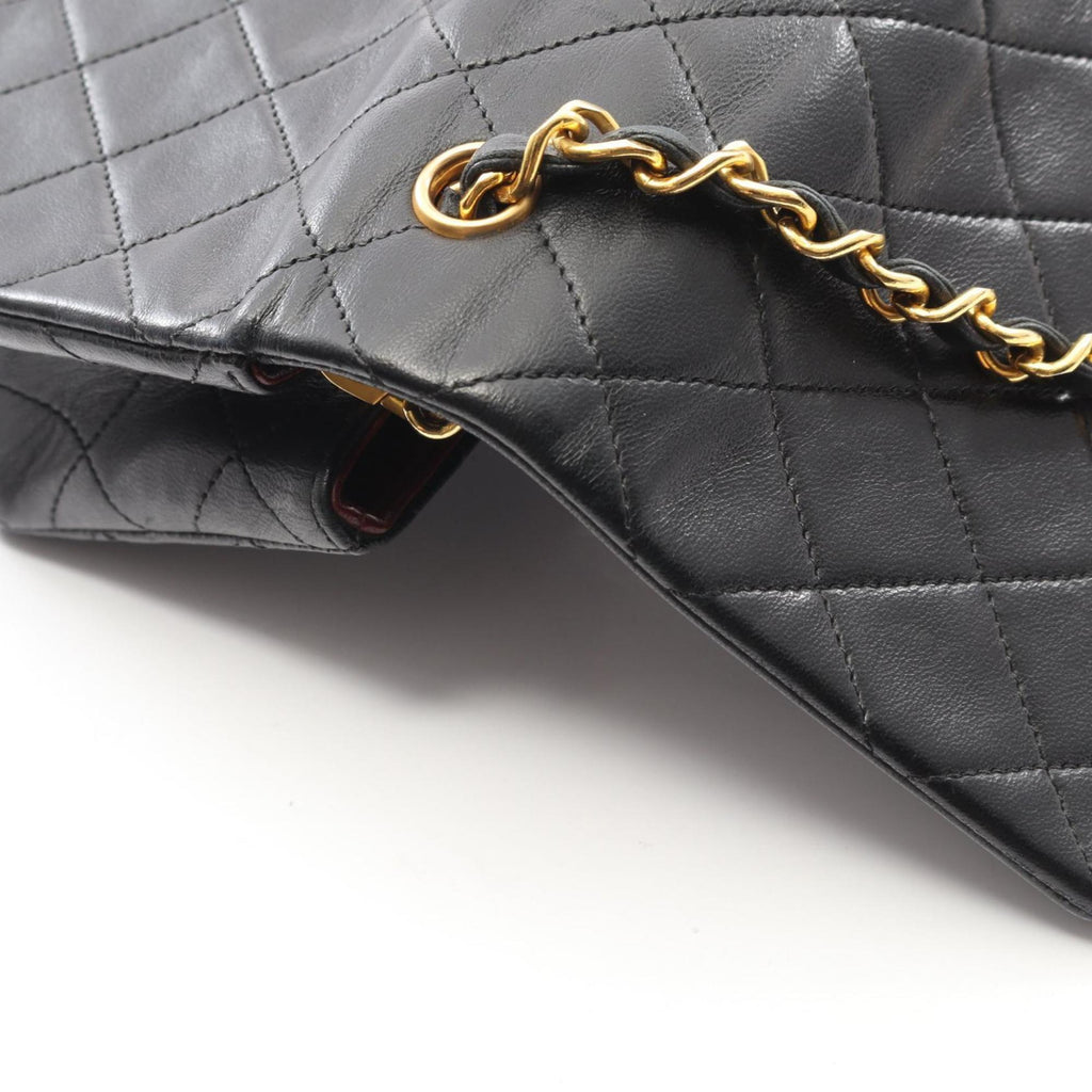 CHANEL Mini Matelasse Full Flap Shoulder Bag/Handbag in Lambskin Leather, Black