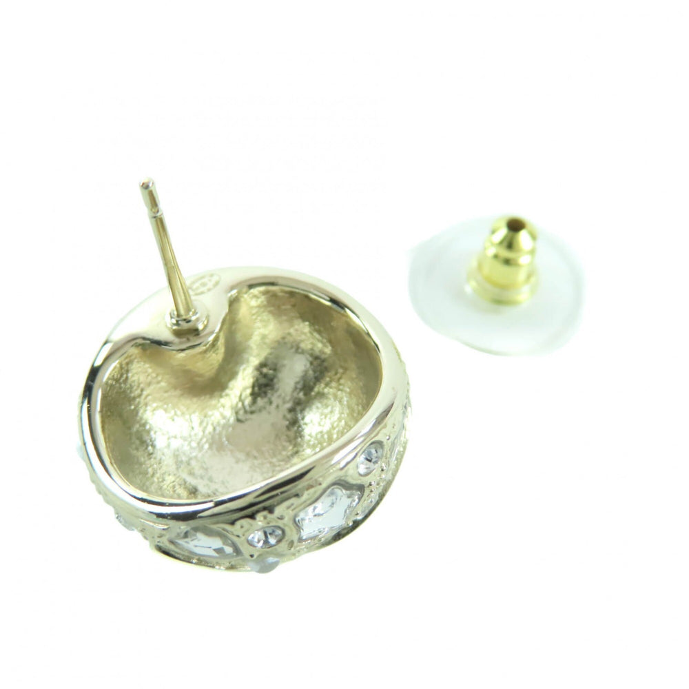 CHANEL B25P ABF219 Metal Strass Star & Heart Motif Ball Earrings (Pair) Gold, with Box, Women's — Like New