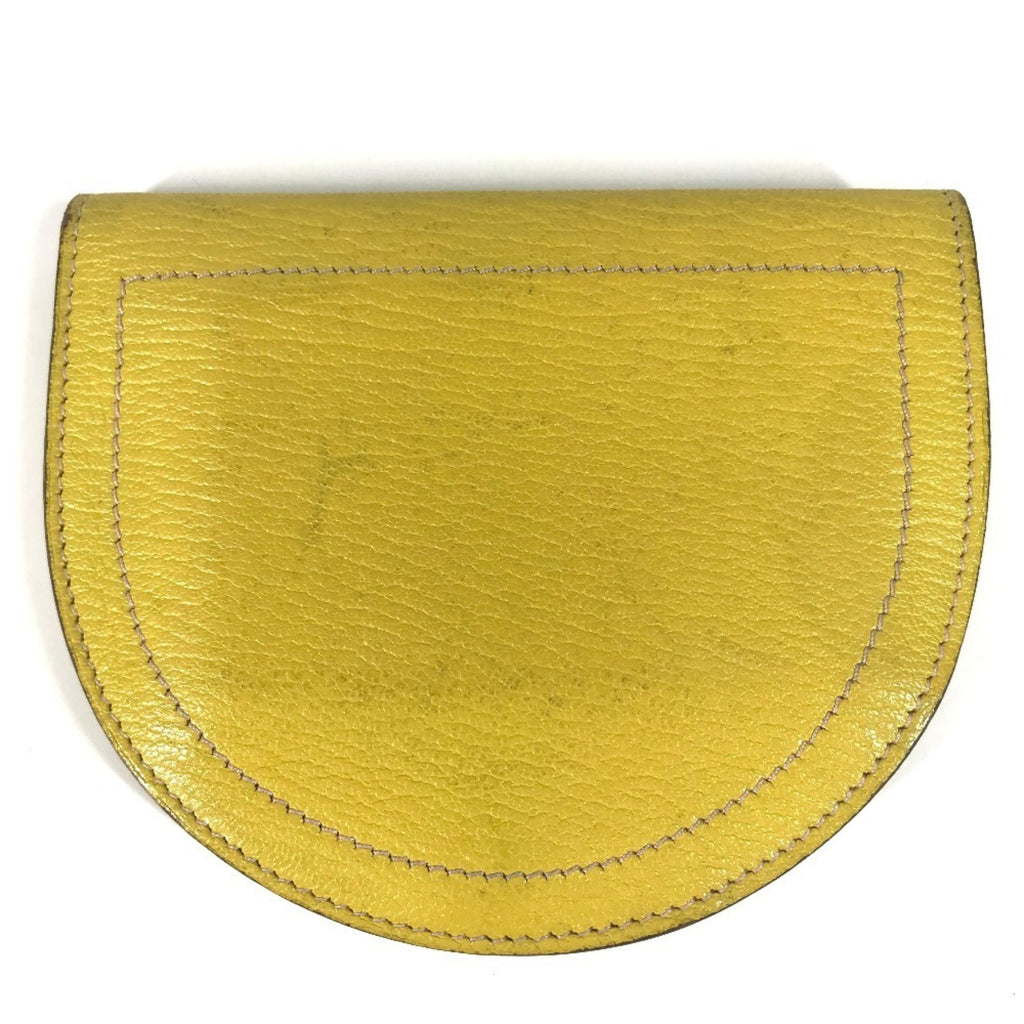 HERMES In the Loop Compact Wallet, Bifold Coin Case, Leather, Unisex, Yellow