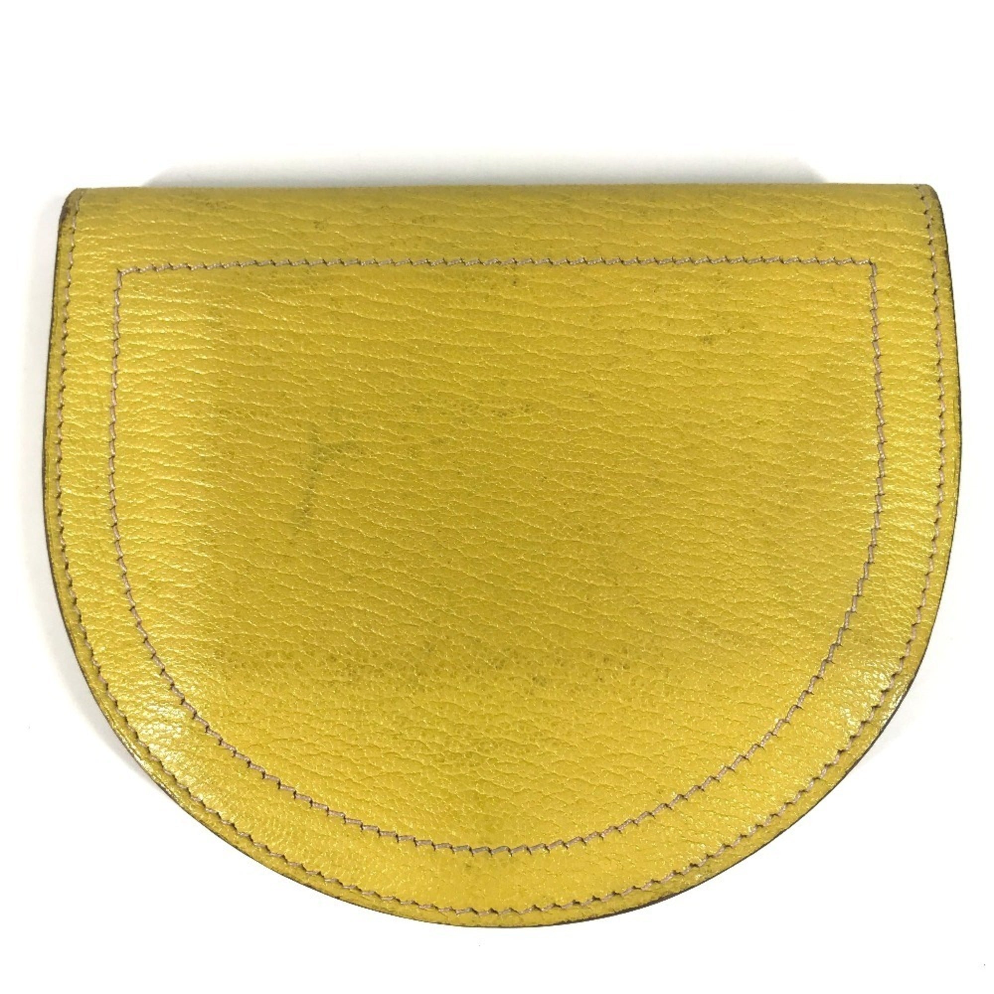 HERMES In the Loop Compact Wallet, Bifold Coin Case, Leather, Unisex, Yellow