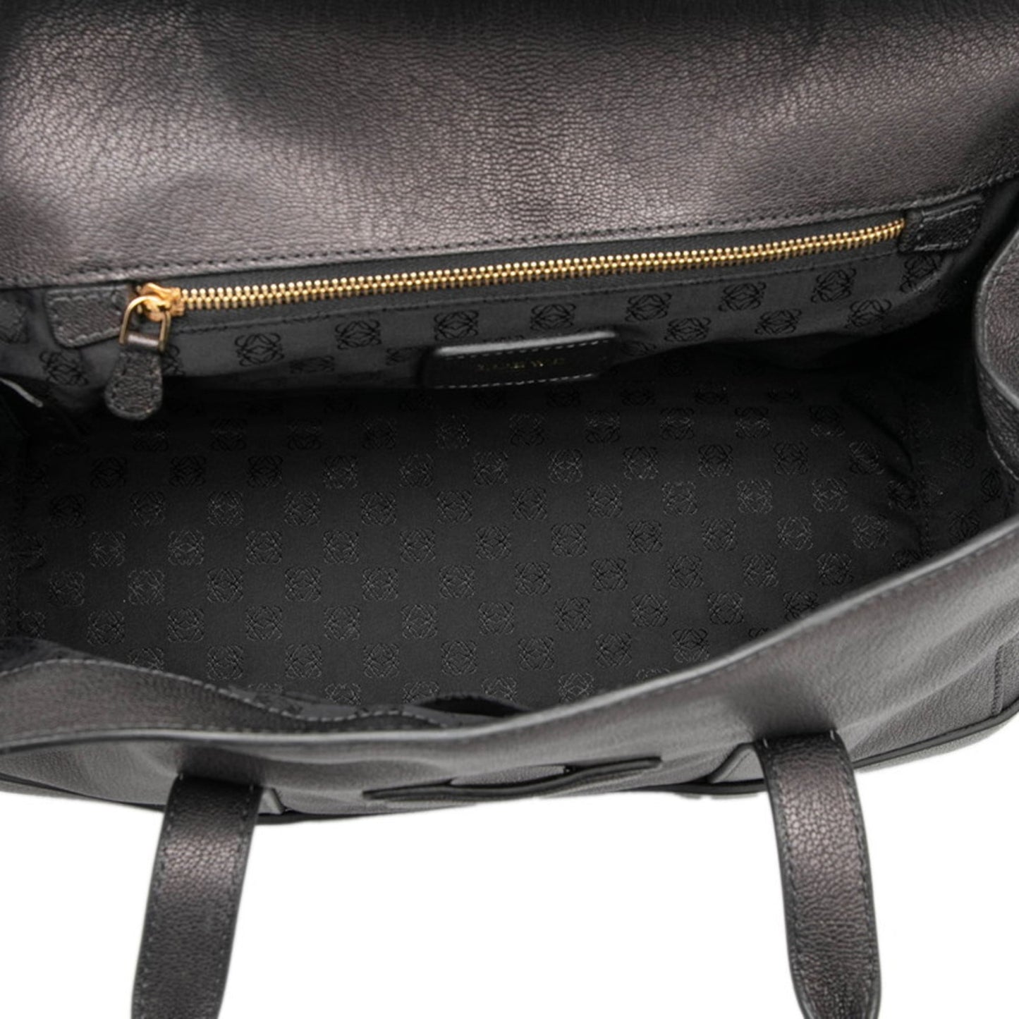 LOEWE handbag in grey charcoal leather for women