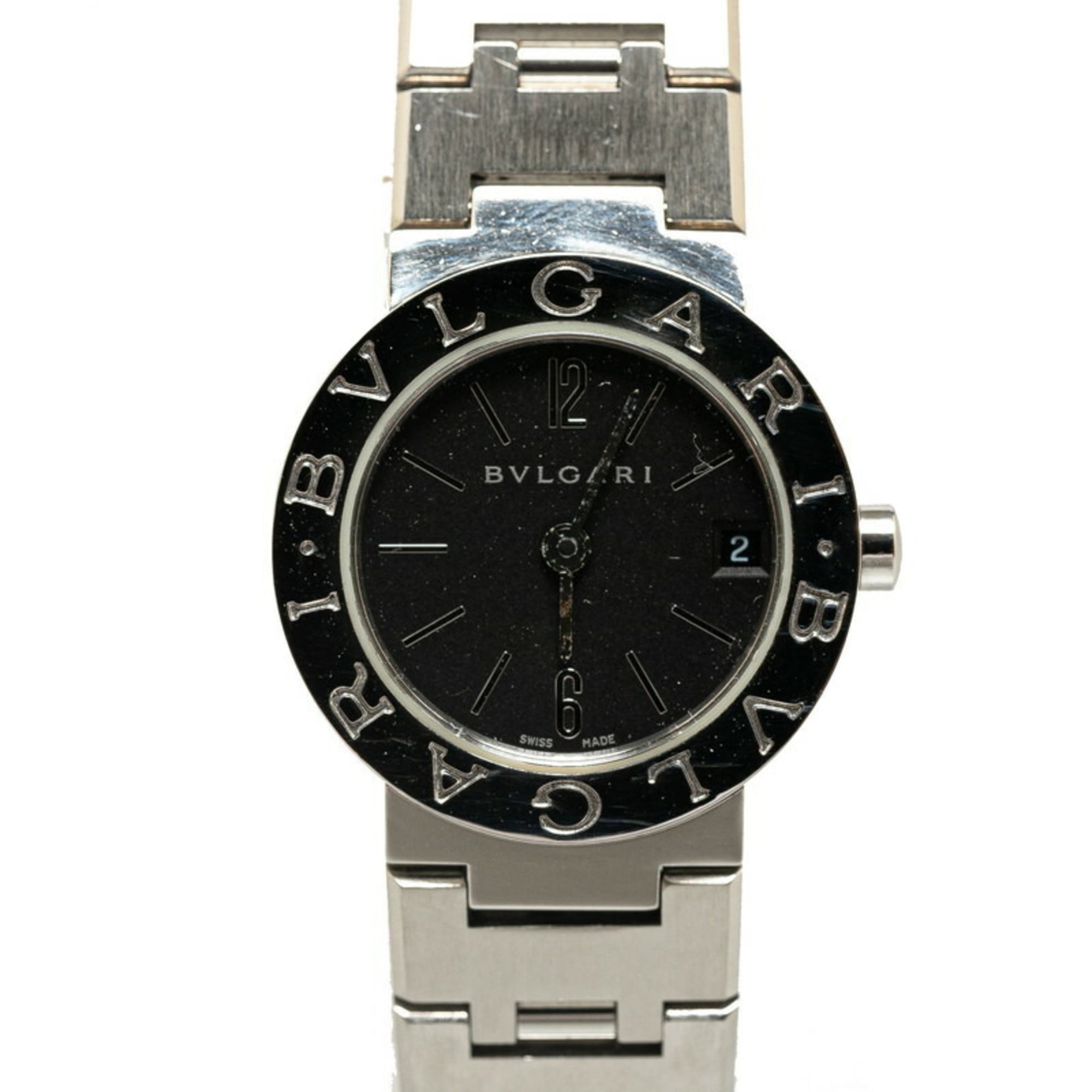 BVLGARI Watch BB23SS Quartz Black Dial Stainless Steel Women's — Good