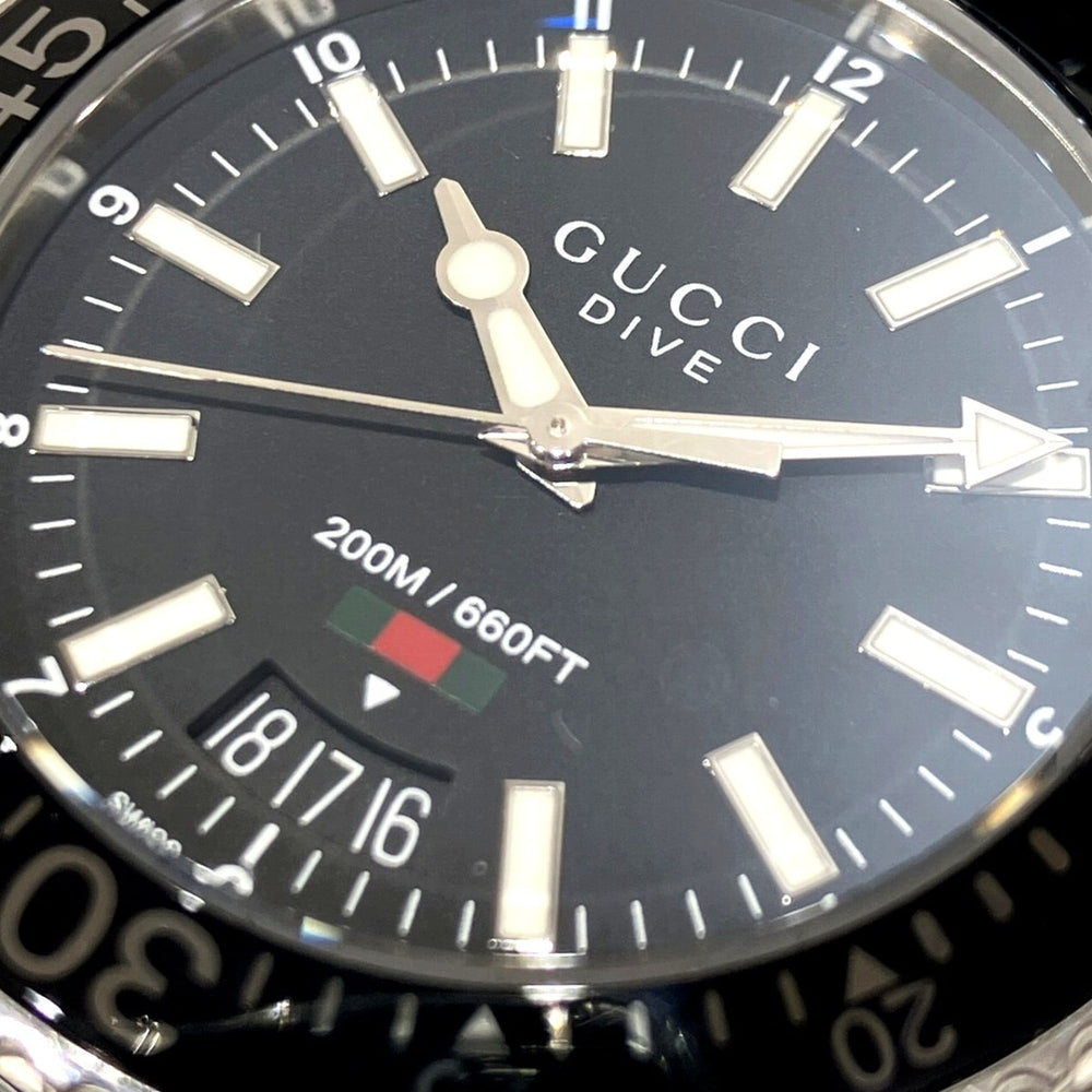 Gucci Dive watch, total weight 154.2g, stainless steel, automatic movement, black dial, 136.3 — Good