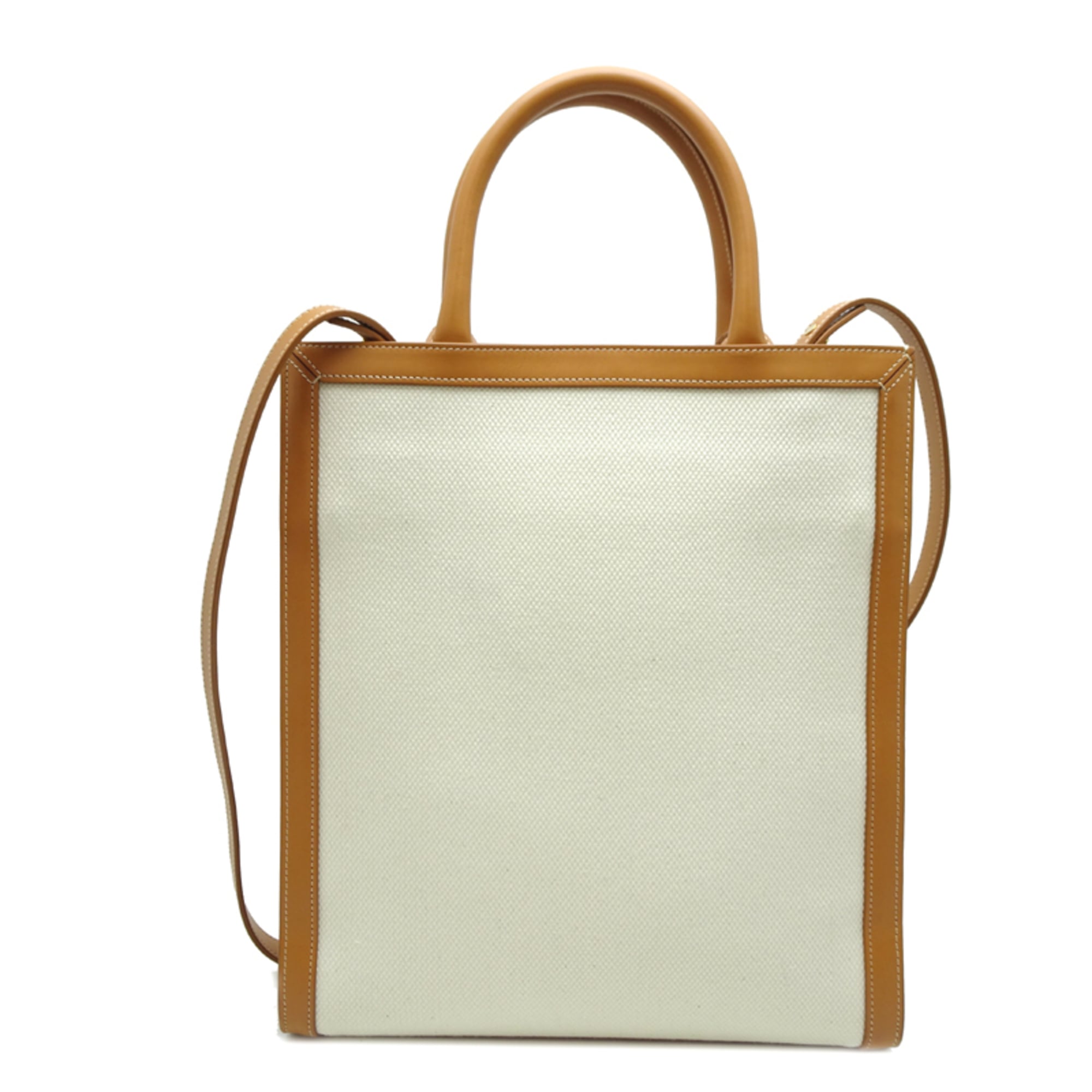 Celine Vertical Cabas Small 2-Way Tote Bag, Women's/Men's, 192082, Coated Canvas, White