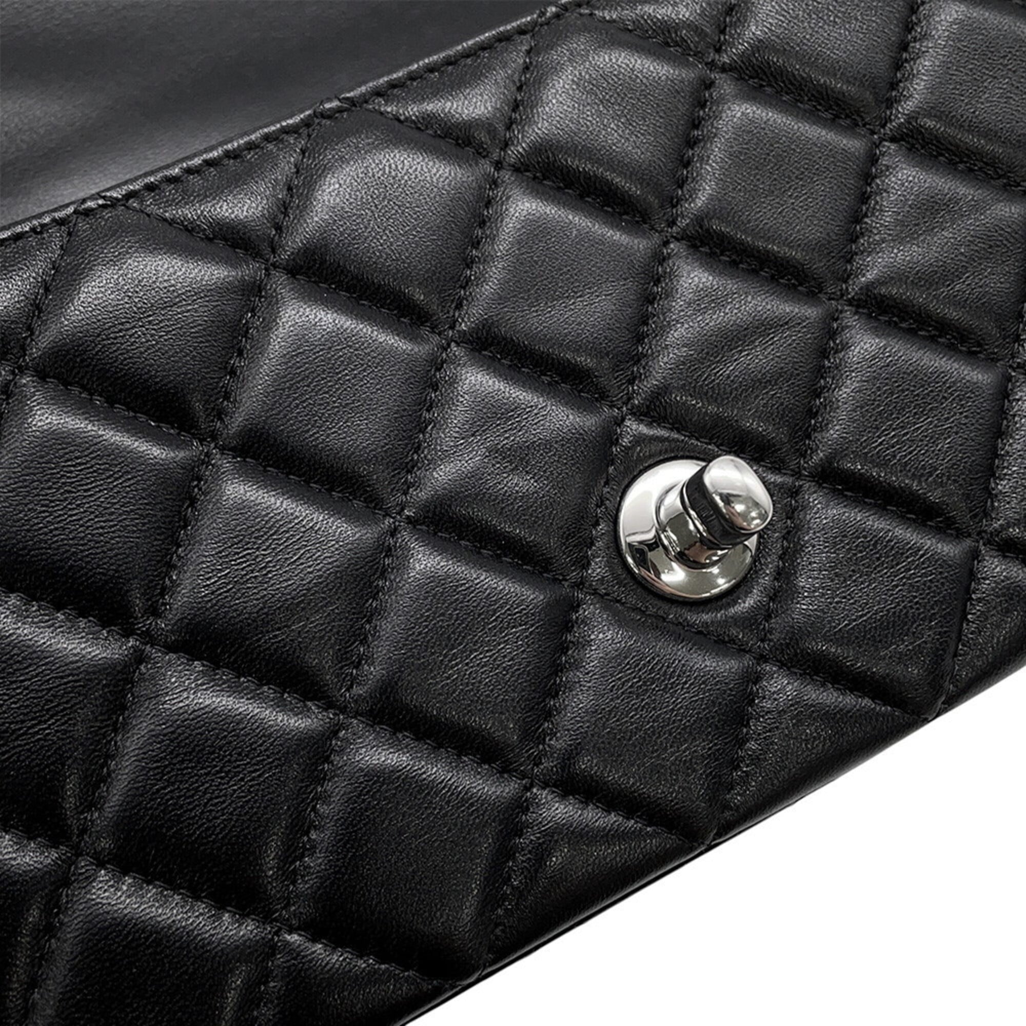 Chanel Chain Shoulder Bag Mini Matelassé Coco Mark Lambskin A69900 CHANEL Handbag Black Women's — Like New